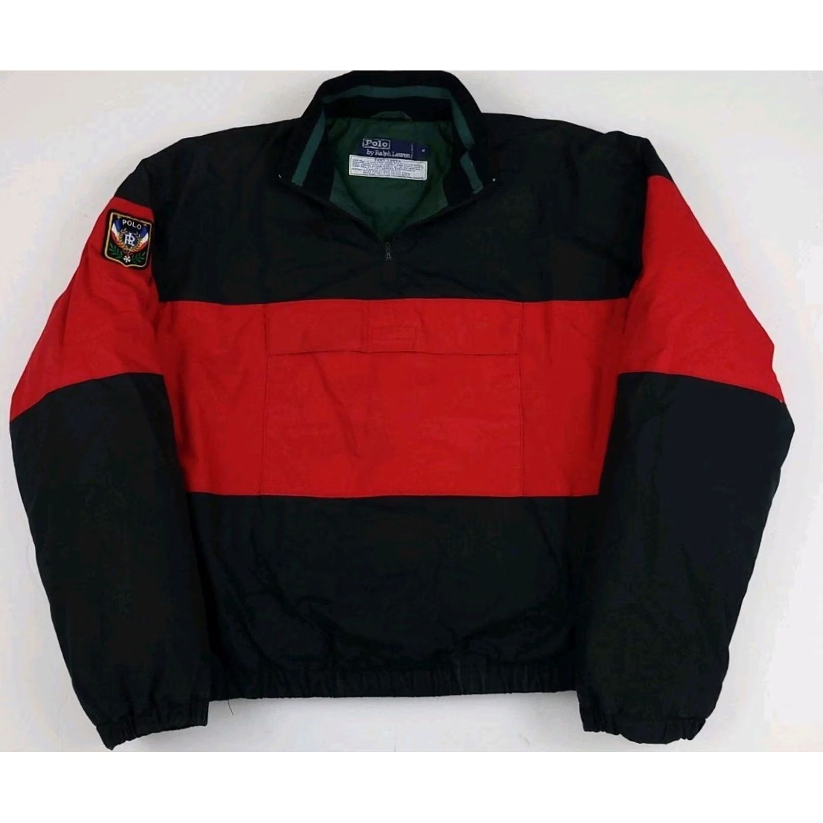 Polo Ralph Lauren VINTAGE Polo Ralph Lauren Uni Crest Pullover Down Jacket Men M Black Cotton Puffer Jacket, Down, Polo Ralph Lauren, Vintage, 90s, Flaw Read* Mens Size US M / EU 48-50 / 2 - 2 Thumbnail