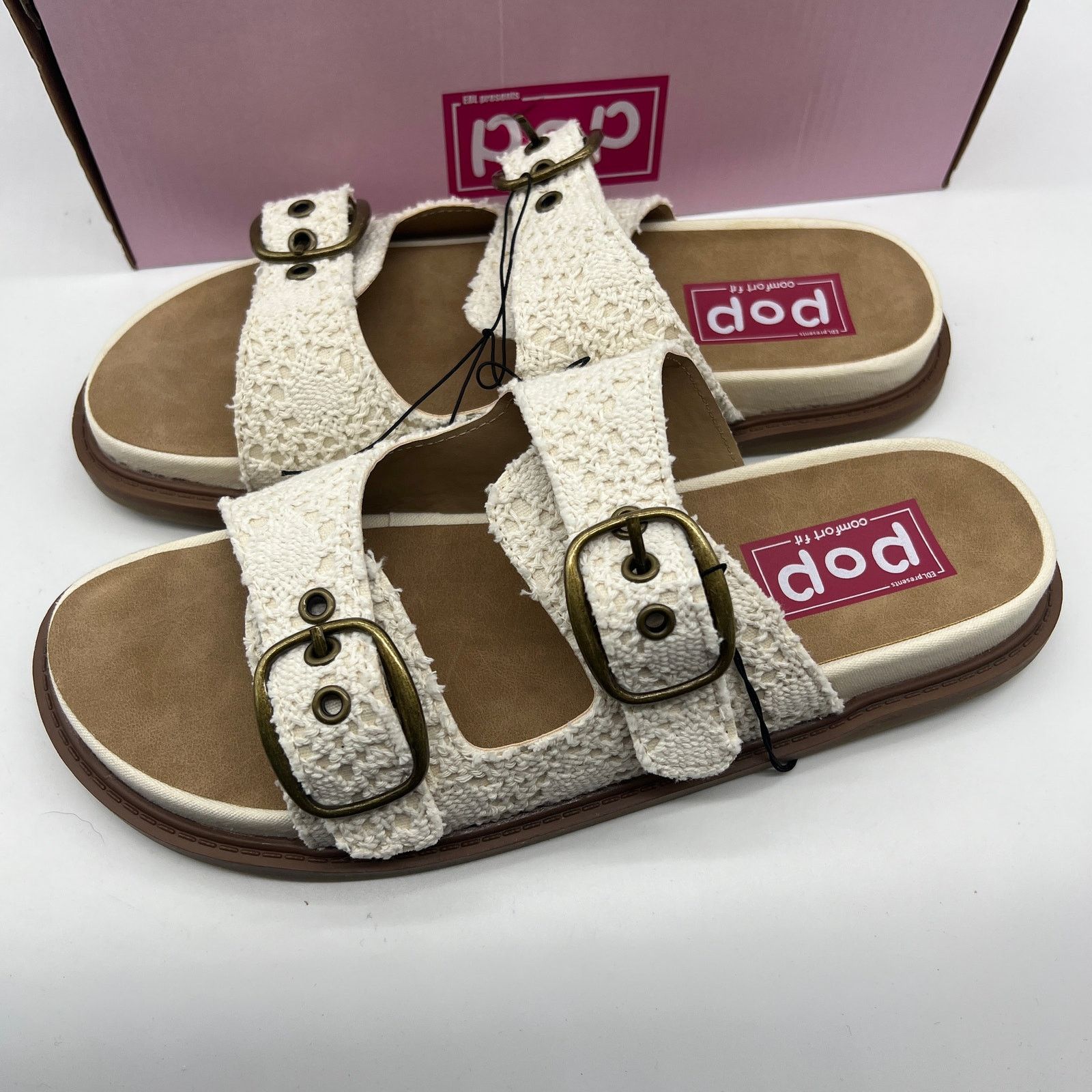 Other Pop Balance Womens Footbed Sandals Cream Natural Size 10M Size US 10 / IT 40 - 1 Thumbnail
