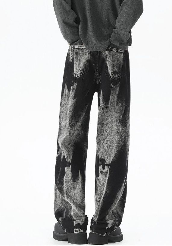 Vintage American high street tie-dye baggy wide-leg jeans for men Size US 32 / EU 48 - 4 Thumbnail