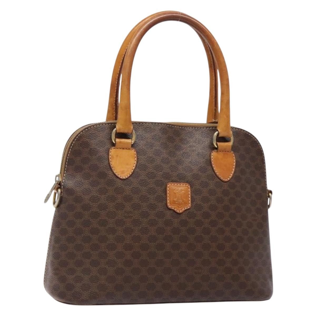 Celine CELINE Macadam Canvas Hand Bag Pvc Leather Brown Gold Size ONE SIZE - 1 Thumbnail