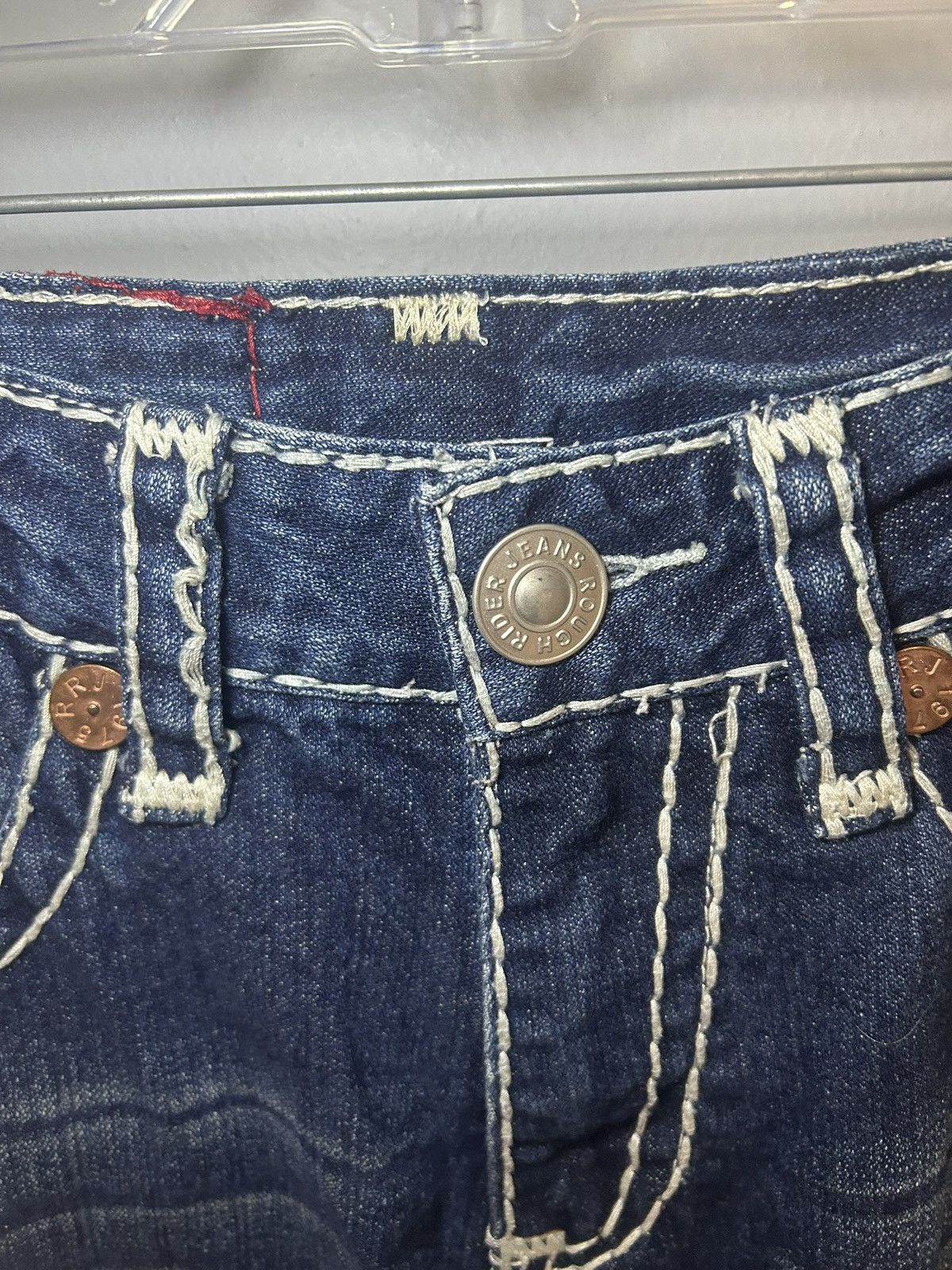 Vintage Vintage Rough Rider Jeans big contrast stitch denim Size US 29 - 12 Thumbnail