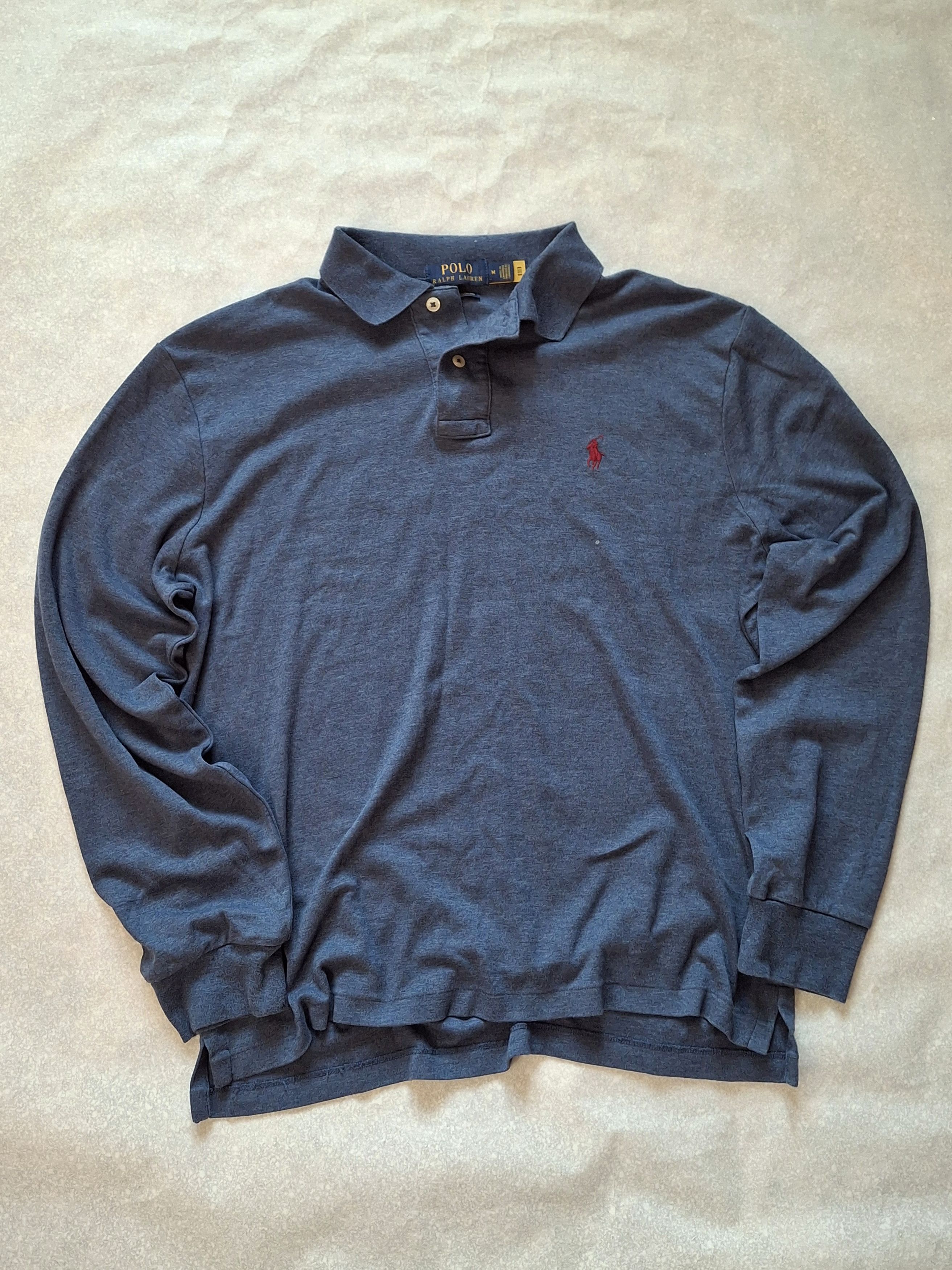 Polo Ralph Lauren × Vintage Polo Ralph Lauren Navy Polo Long Sleeve Solid Shirt Size US M / EU 48-50 / 2 - 1 Thumbnail