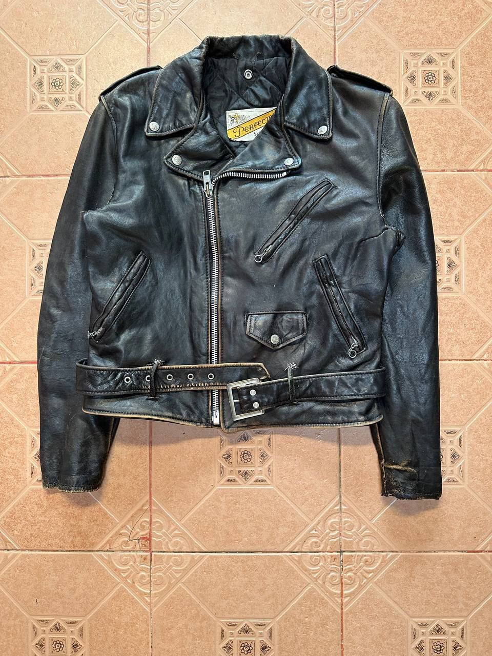 Other Vtg Schott Perfecto Double Collar Leather Jacket Size US S / EU 44-46 / 1 - 2 Thumbnail
