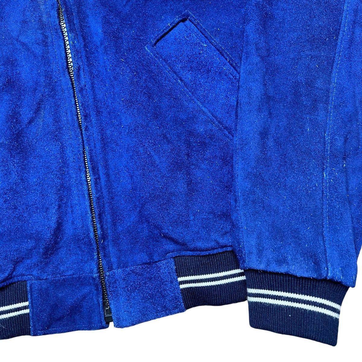 NFL × Vintage Vintage 1990s NFL Denver Broncos Blue Suede Zip Up Jacket Size US XL / EU 56 / 4 - 15 Thumbnail