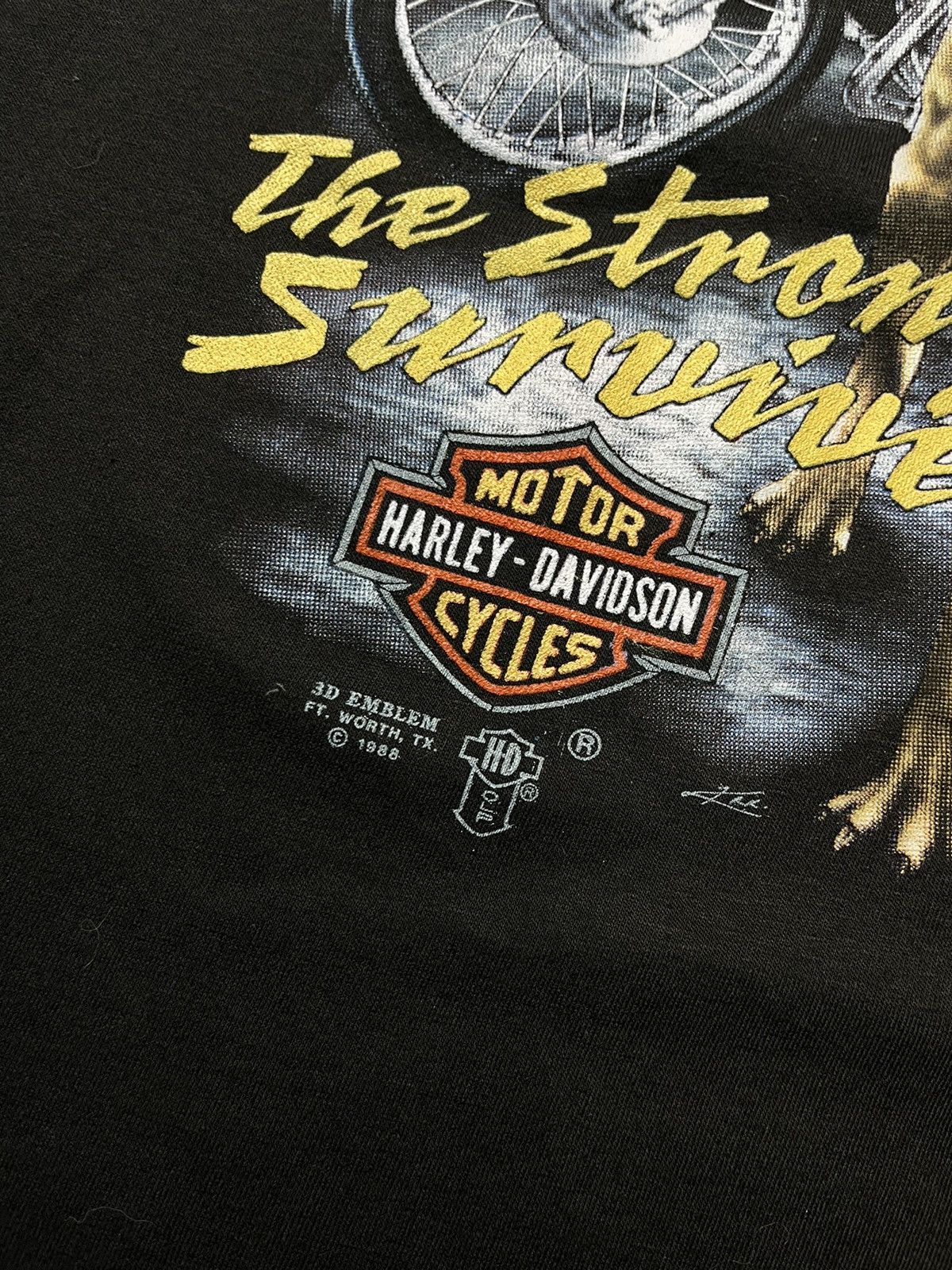 Harley Davidson Harley Davidson the strong 1988 vintage 3d emblem t-shirt Size US XL / EU 56 / 4 - 11 Thumbnail