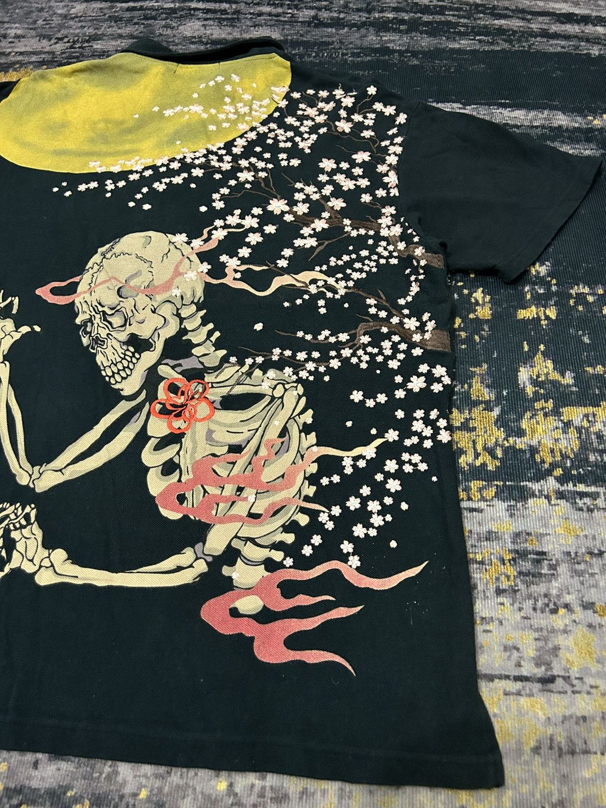 Karakuri Tamashii Japanese Oriental Brand Skull Sakura embroidered Sukajan Size US XXL / EU 58 / 5 - 3 Thumbnail