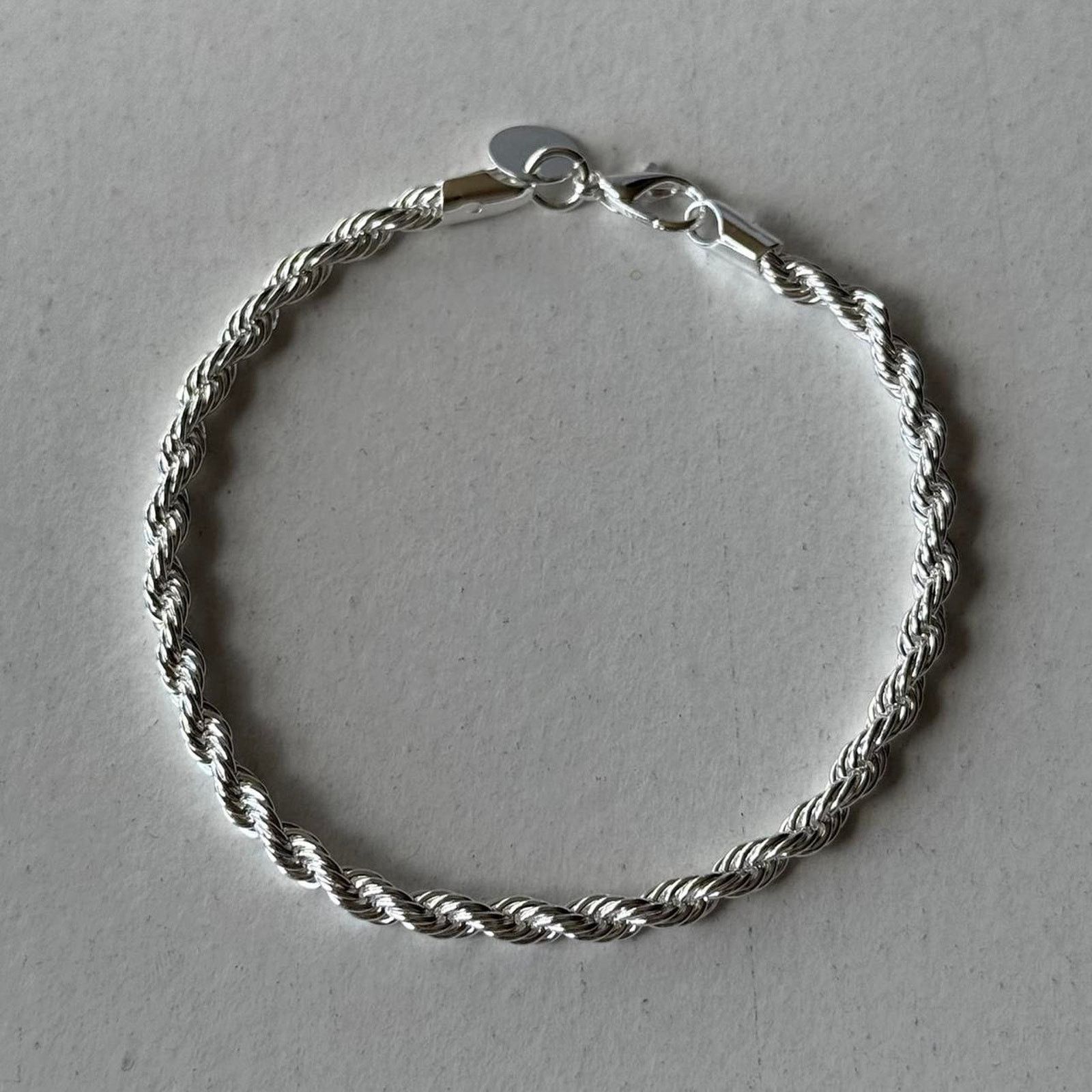 Other Silver twisted rope chain bracelet WMNS Size ONE SIZE - 5 Thumbnail