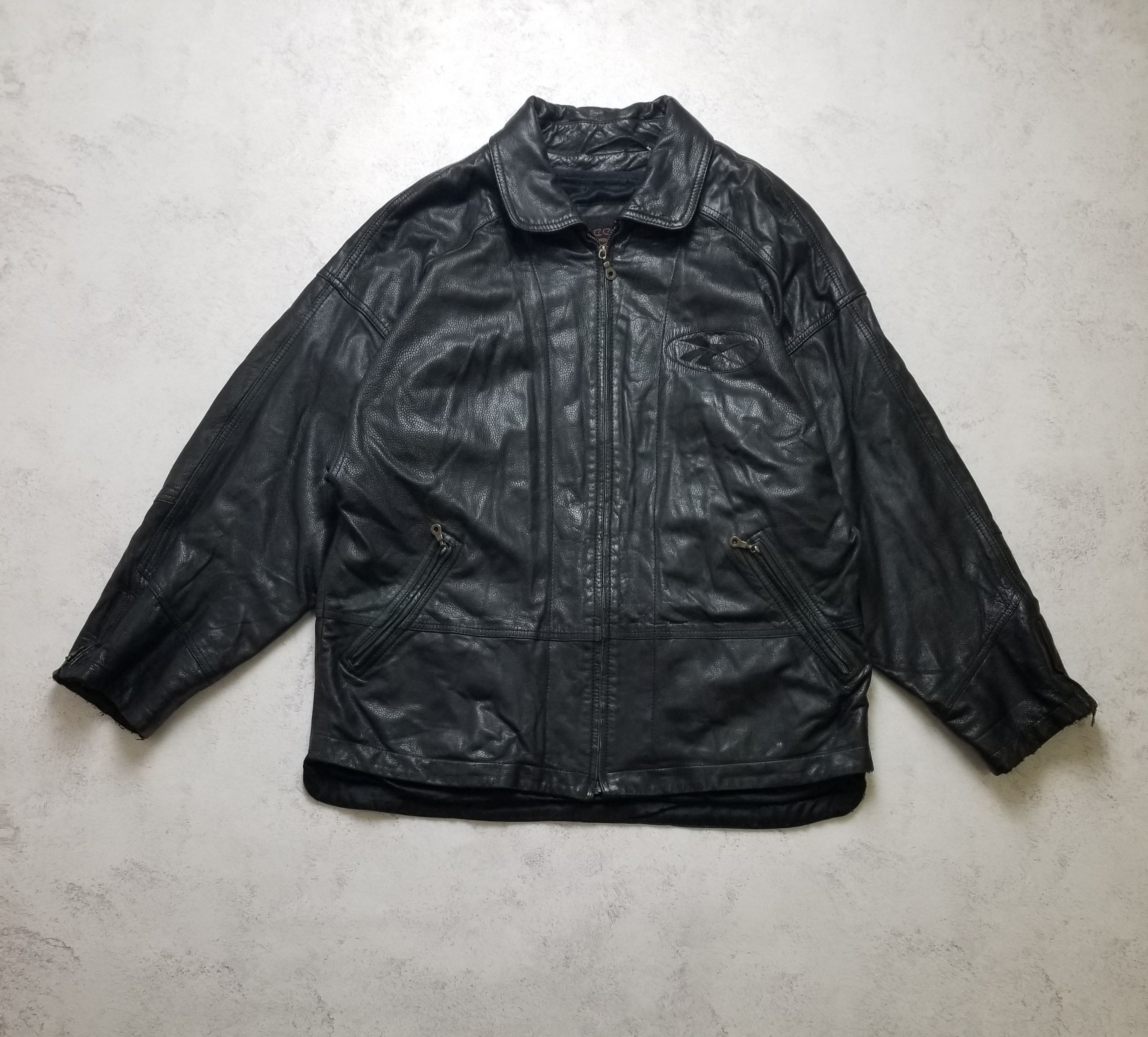 Reebok Vintage Reebok Oiled Lamb Nappa Leather Jacket Men's Size 46 Size US XL / EU 56 / 4 - 3 Thumbnail