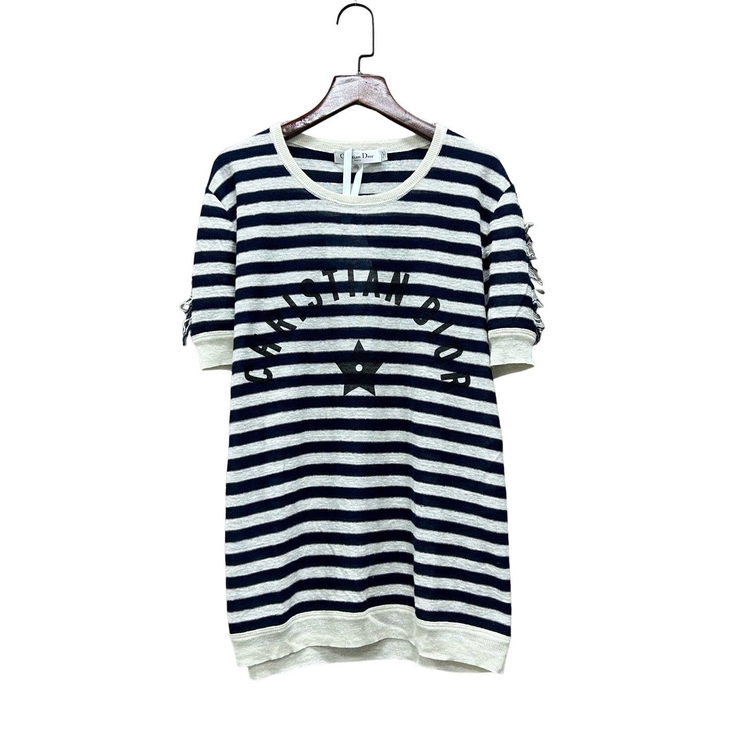 Dior Christian Dior Striped Linen Knit Top Size FR 38 Size S / US 4 / IT 40 - 1 Thumbnail