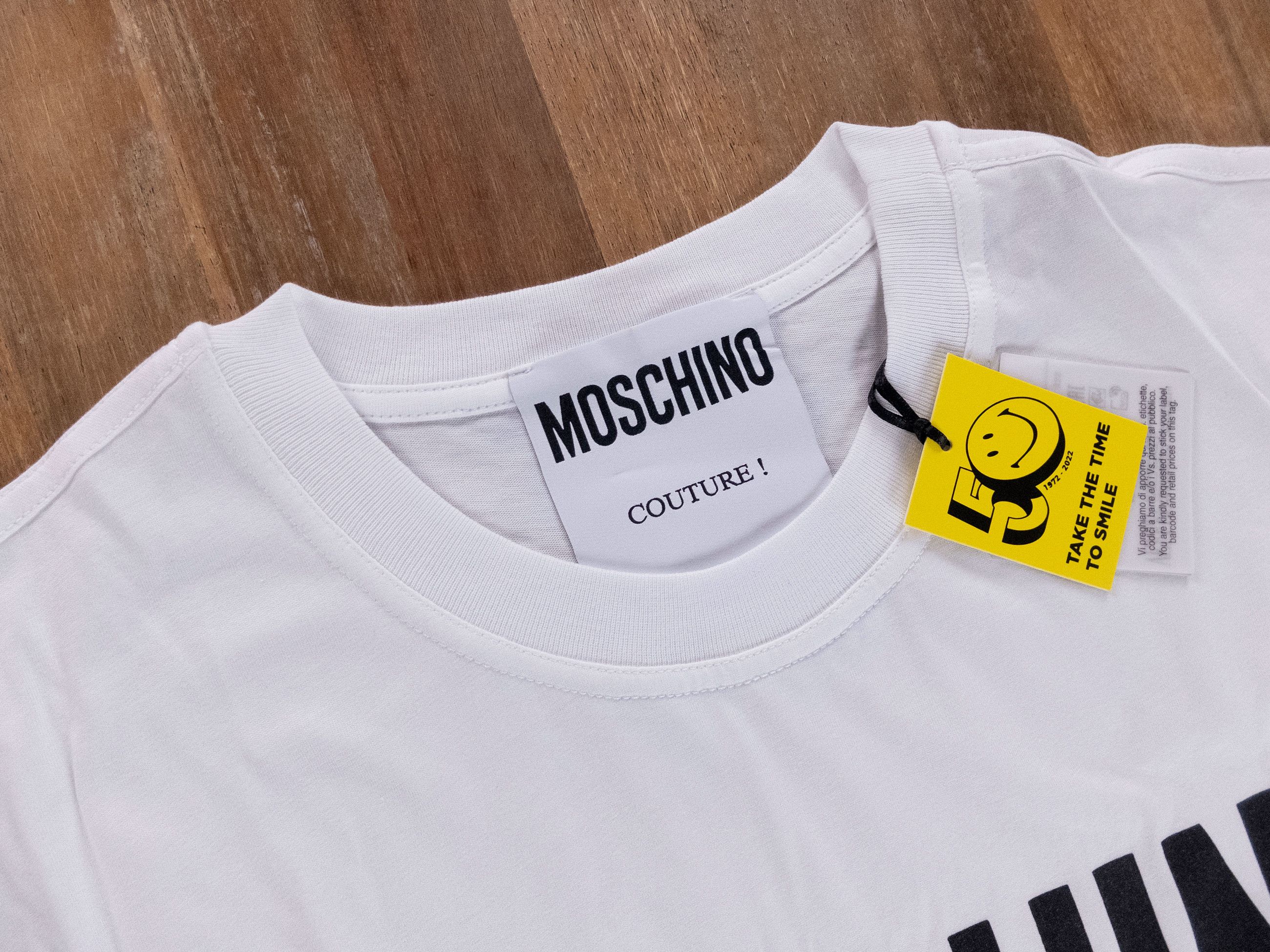 Moschino MOSCHINO Couture white Smiley & logo print t-shirt XL 52 Size US XL / EU 56 / 4 - 4 Thumbnail