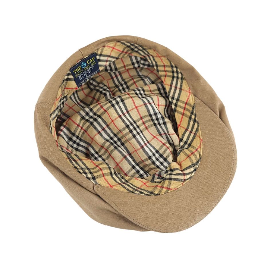 Vintage VINTAGE The Cap Flat Cap Mens One Size Beige 90s Ivy Hat Plaid Lining Size ONE SIZE - 6 Thumbnail