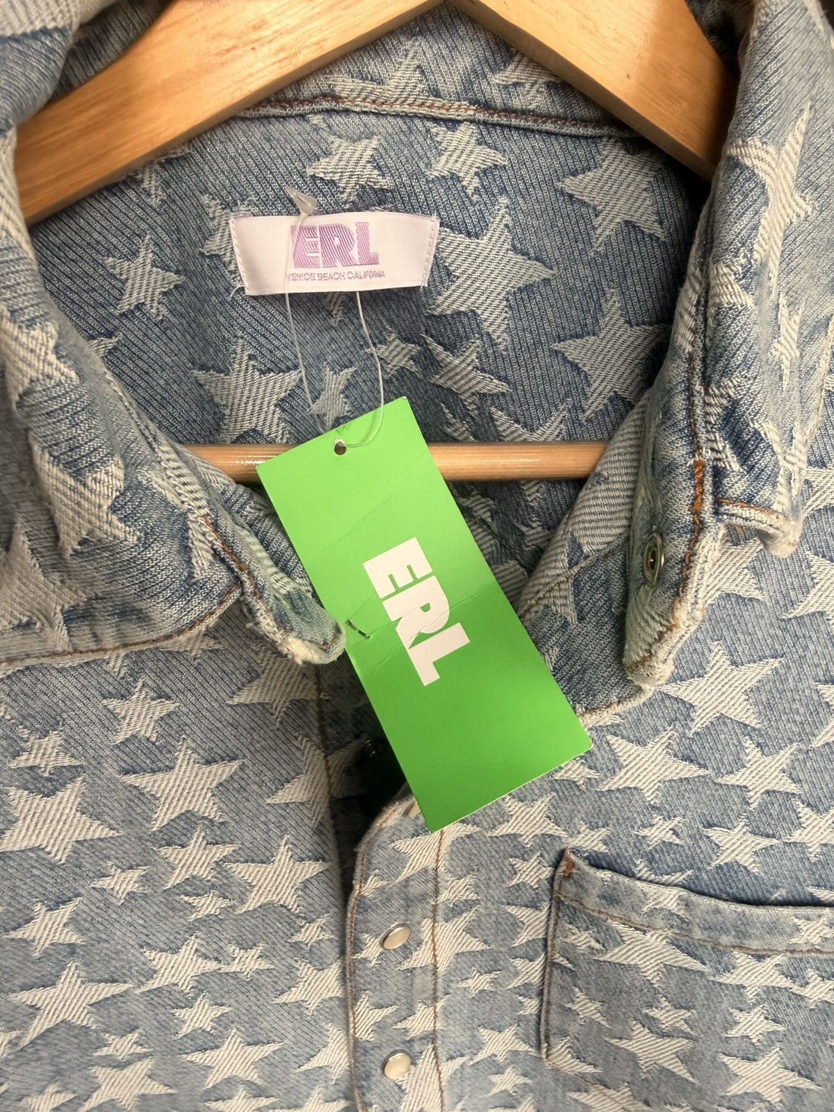 ERL ERL Star Denim Overshirt Size US XL / EU 56 / 4 - 5 Thumbnail