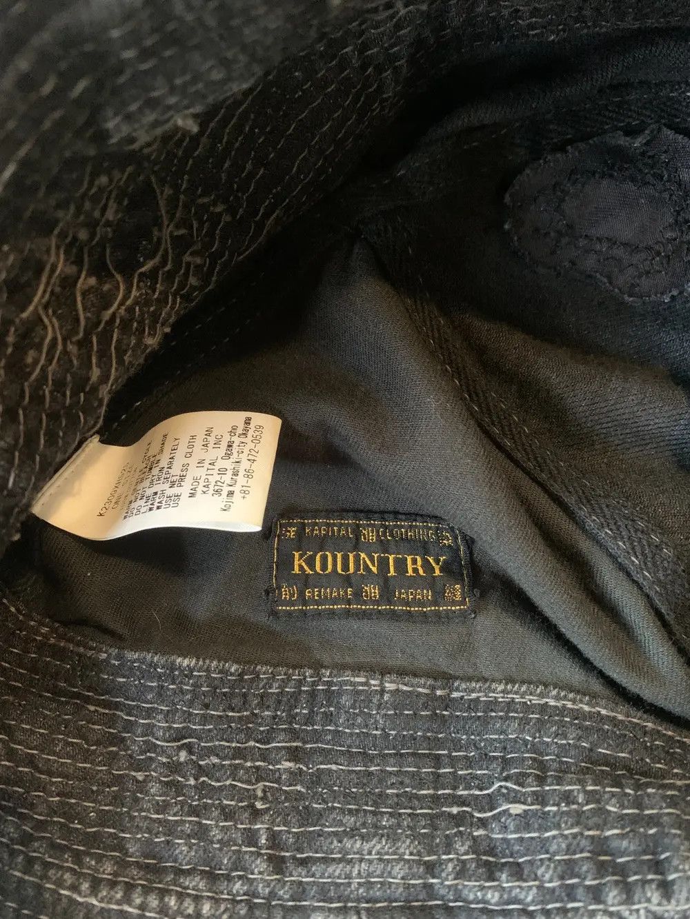 Kapital Kapital Boro Distressed Bucket Hat Size ONE SIZE - 6 Thumbnail
