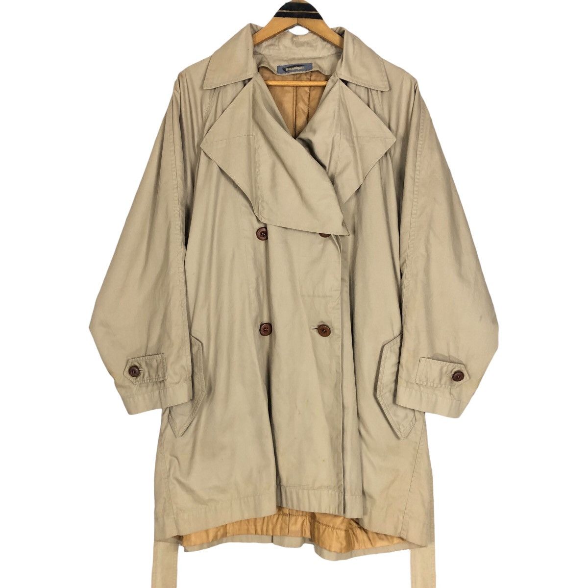Issey Miyake Vintage 80s Issey Miyake Wide Collar Trench Coat Size US L / EU 52-54 / 3 - 1 Thumbnail