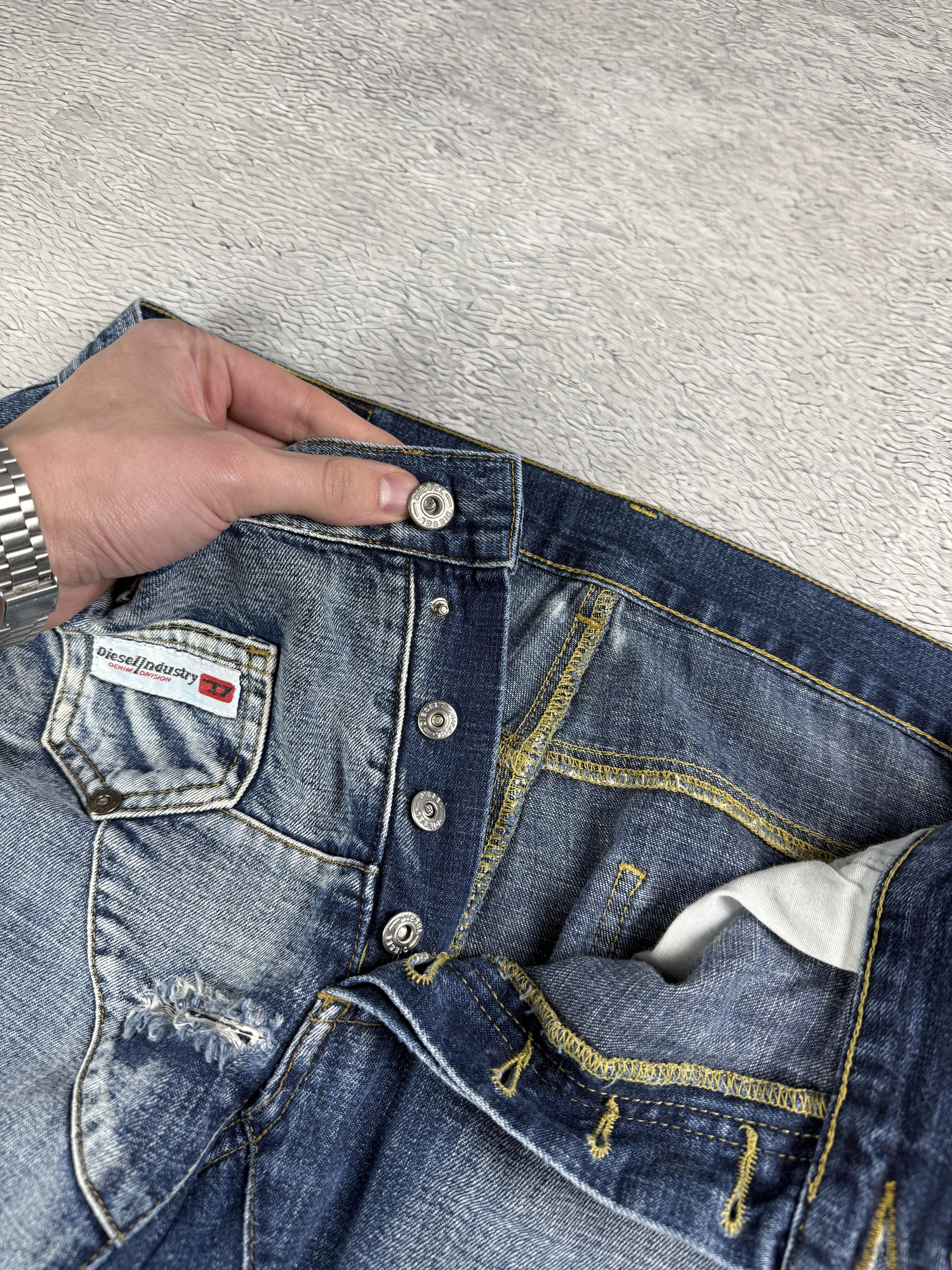 Diesel × JNCO × Japanese Brand Diesel Vintage Jeans Custom Distressed Denim Ripped Opium Size US 34 / EU 50 - 12 Thumbnail
