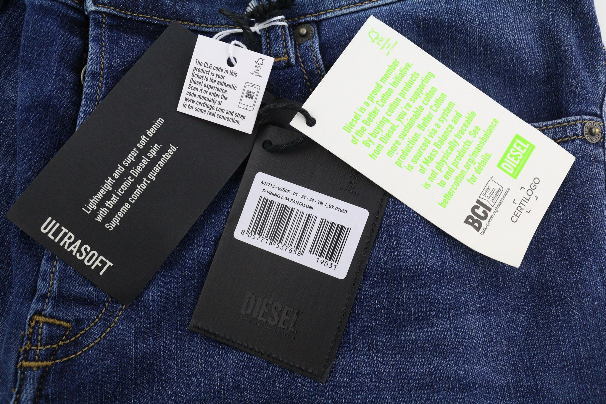 Diesel D-FINING 09B06 W31/L34 Stretch Washed 40426 Size US 31 - 7 Thumbnail