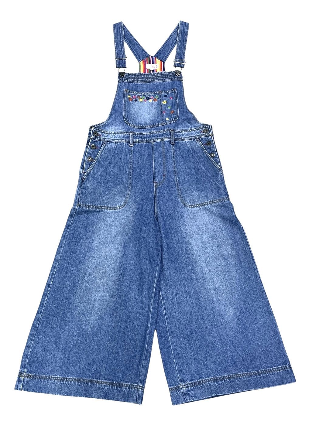 VIBE Vintage TITICACA Baggy Denim Overall w/ Embroidery Size 30" / US 8 / IT 44 - 2 Thumbnail