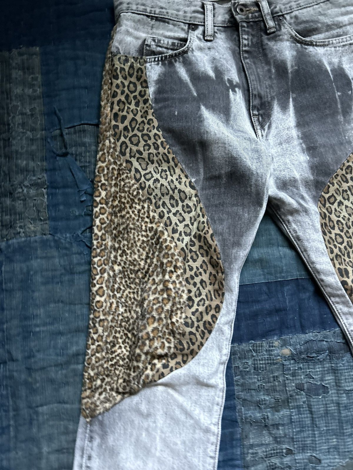 Kapital × Kapital Kountry kapital leopard patchwork black denim Size US 31 - 4 Thumbnail