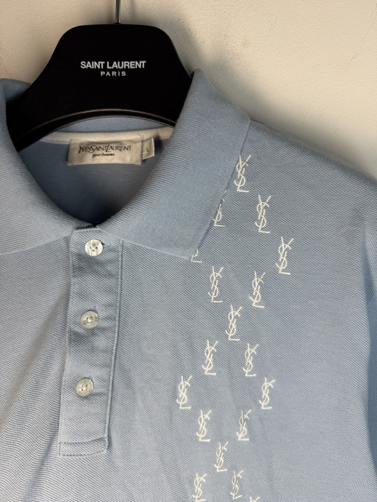 Yves Saint Laurent Monogram YSL Polo Blue YSL T-shirt YSL Shirt Size US L / EU 52-54 / 3 - 13 Thumbnail