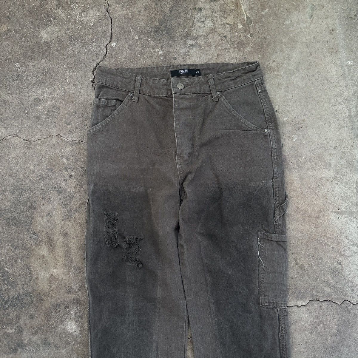 20471120 × Jaded London Jaded London Brown Worker Denim Pants Size 30" / US 8 / IT 44 - 4 Thumbnail