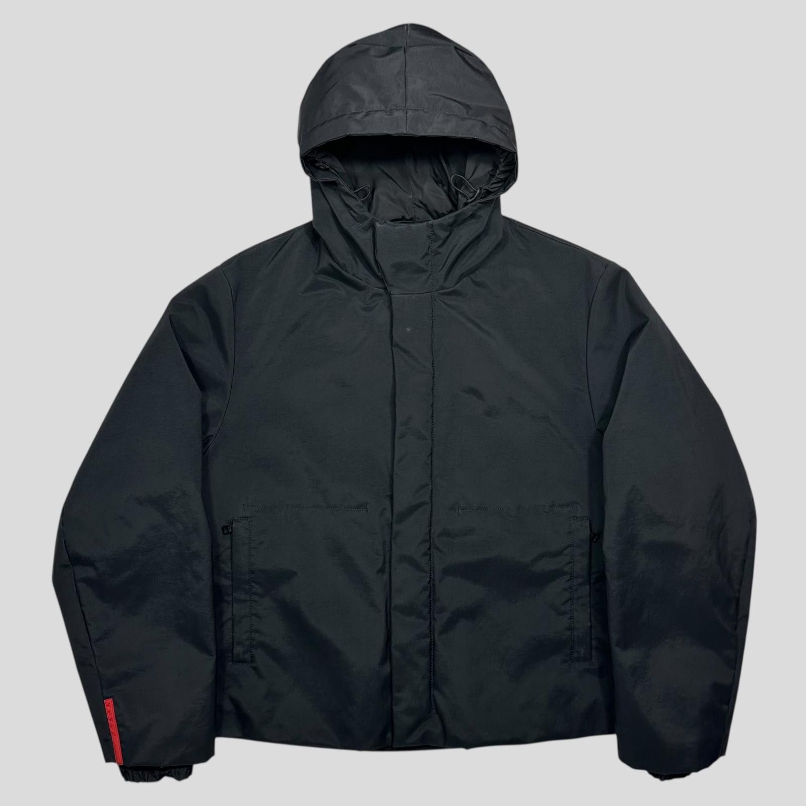 た*き様 PRADA SPORT reversible nylon jacket Prada Reversible Re-Nylon Check Zip Hooded Jacket | Neiman Marcus