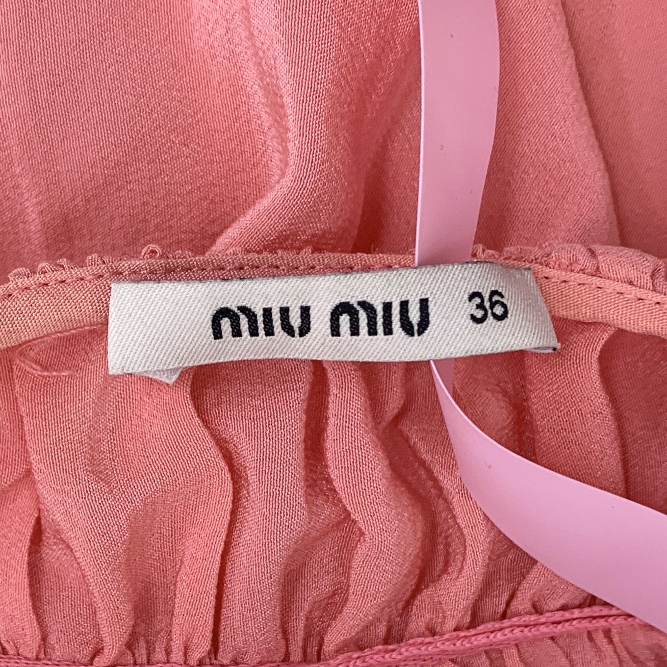 Miu Miu Miu Miu Dress Pink Gathered Dress (Size 36/XS) Size XS / US 0-2 / IT 36-38 - 2 Thumbnail