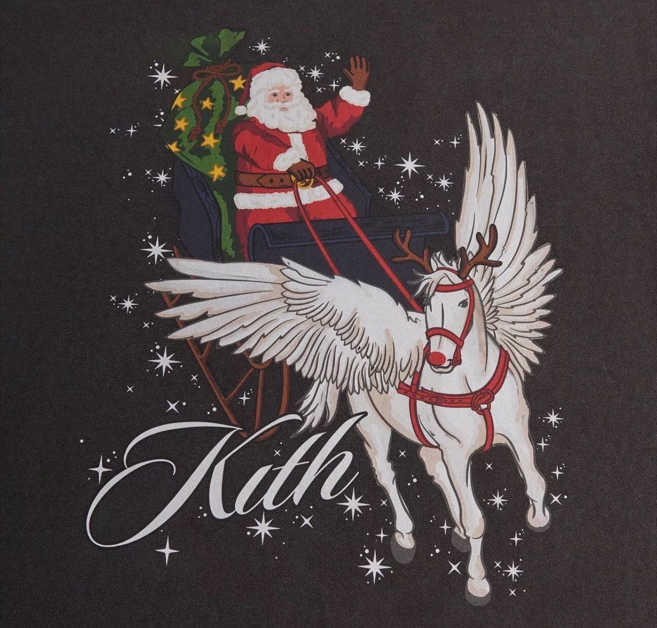 Kith Kith Kithmas Sleigh Vintage Tee in Black Men’s Size XL Size US XL / EU 56 / 4 - 3 Thumbnail