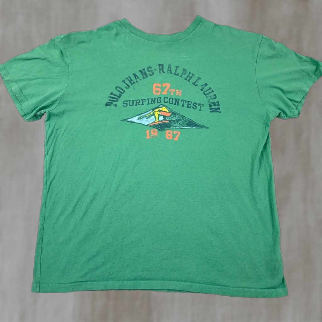 Polo Ralph Lauren Polo Ralph Lauren Shirt Men M Green PRL 67 Surfing Contest Retro Adult Polo Ralph Lauren Shirt Green M 90s Retro Logo Short Sleeve Crew Neck Mens Size US M / EU 48-50 / 2 - 1 Thumbnail