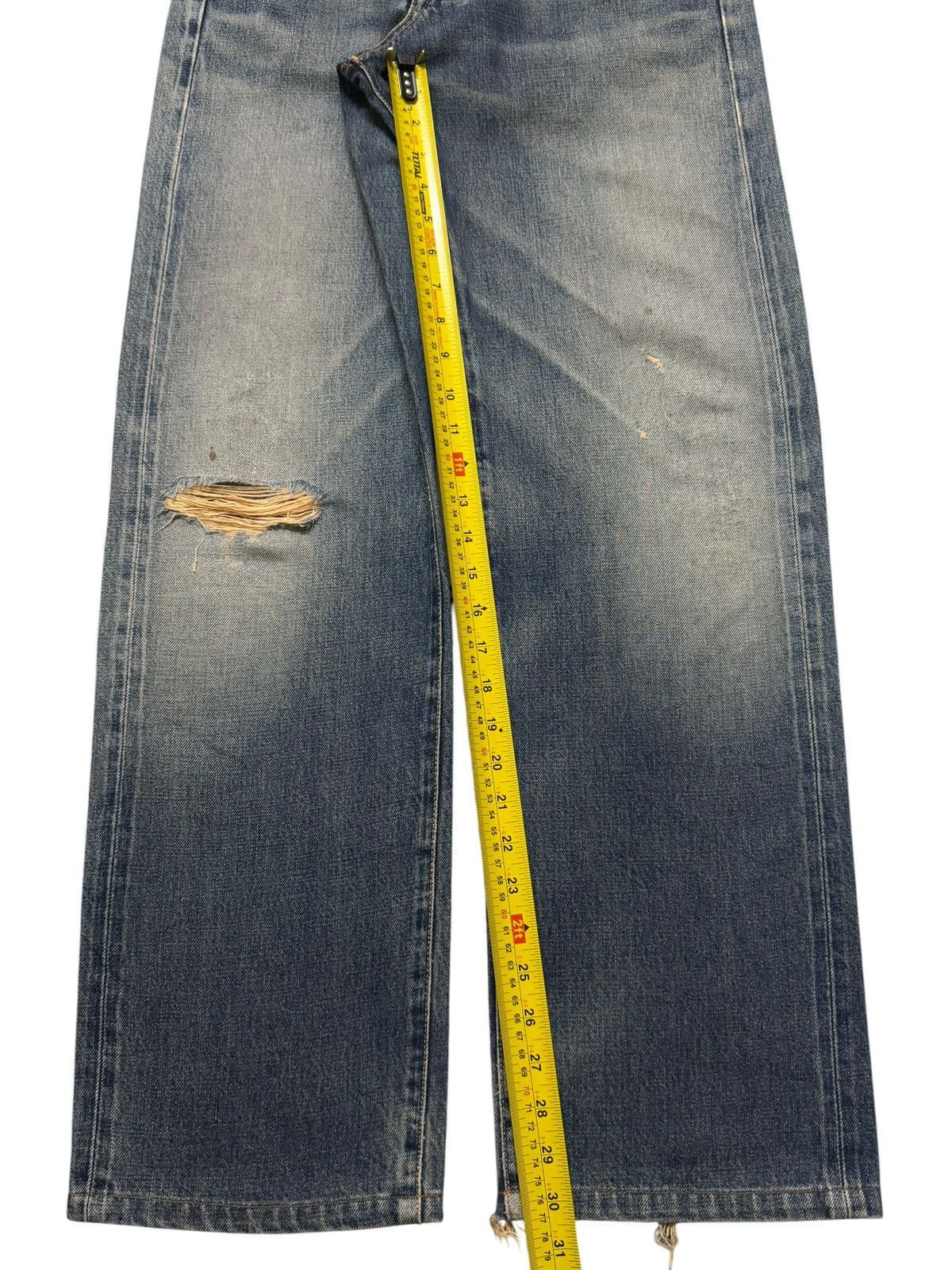 Edwin Vintage 90s Edwin 505 Selvedge Faded Distress Wide Leg Baggy Size US 28 / EU 44 - 13 Thumbnail