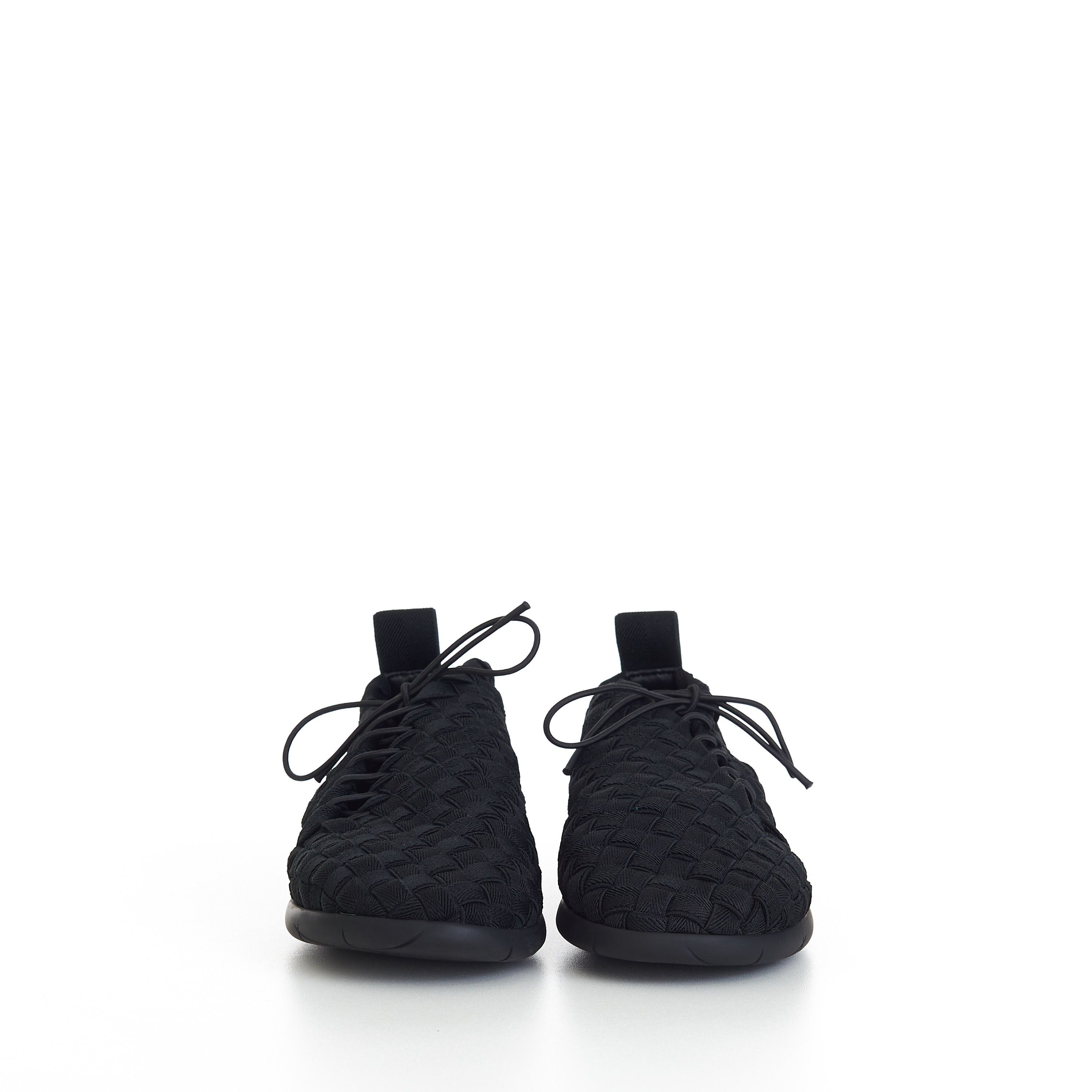 Bottega Veneta "Plat" Lace-up Sneakers In Black Intrecciato Elastic Size US 6 / EU 39 - 3 Thumbnail