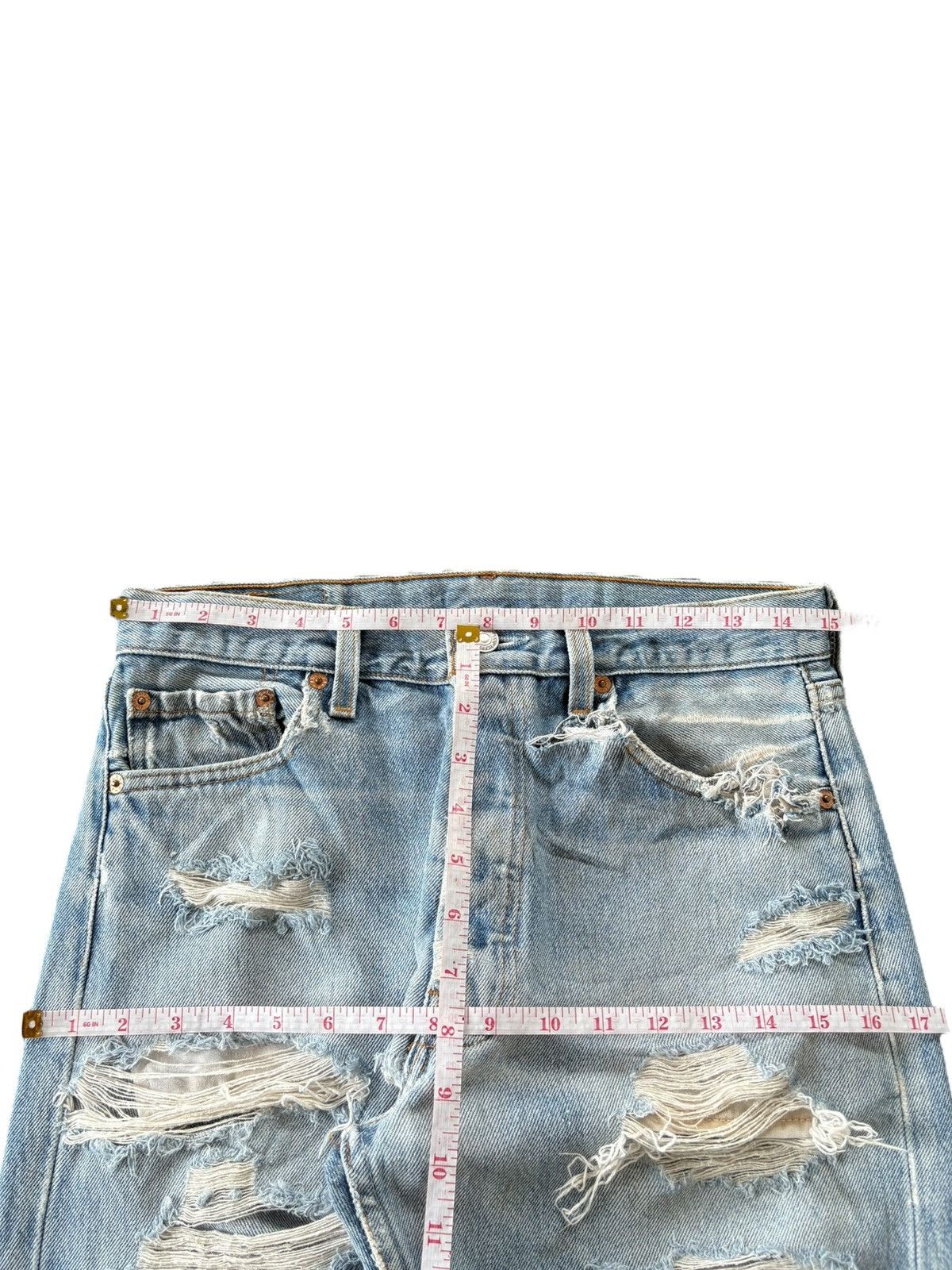Levi's Vintage 90s Levis 501 Ripped Heavy Distressed Loose Jeans Size US 30 / EU 46 - 7 Thumbnail