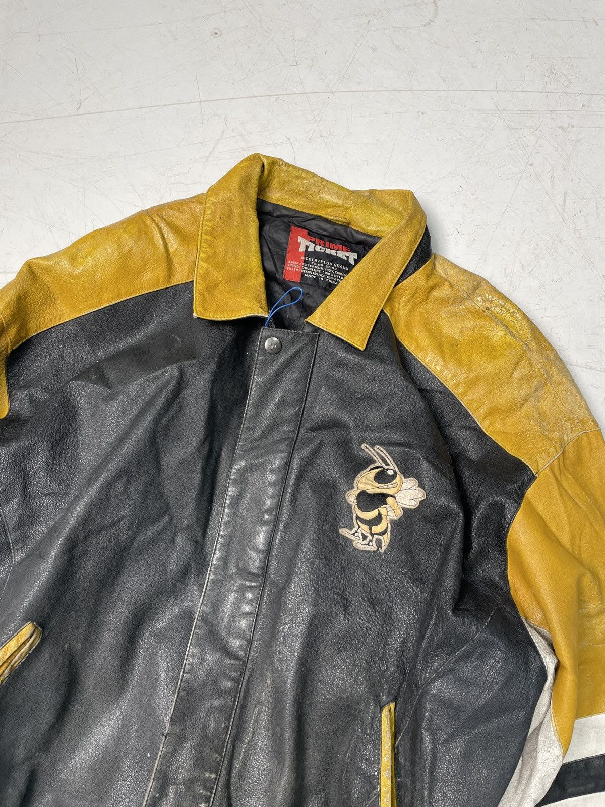 NFL 90s Georgia Tech Varsity Leather Jacket Size US L / EU 52-54 / 3 - 2 Thumbnail