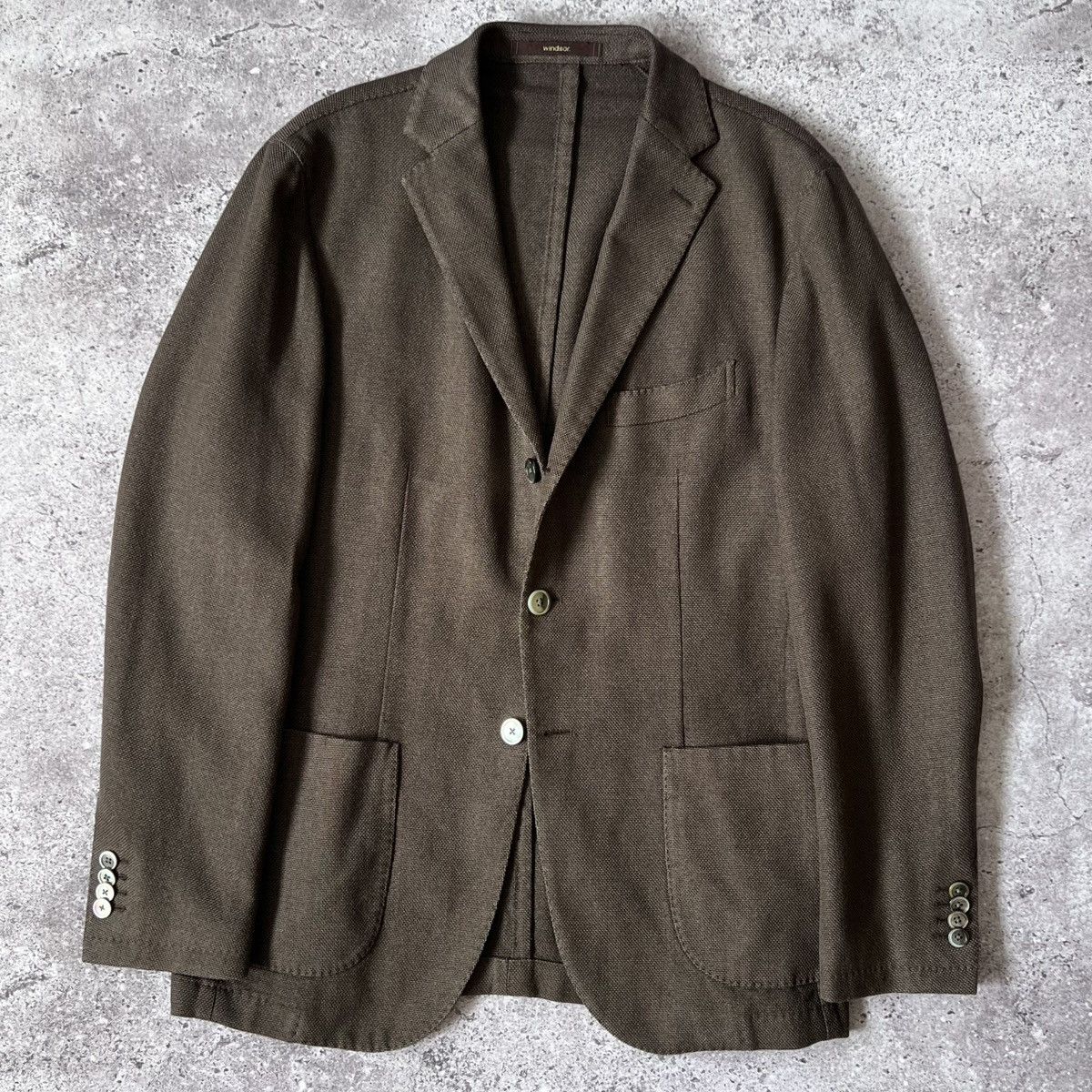Other Windsor Brown Silk Virgin Wool Blazer Jacket Men's EU48 US38 Size 38R - 1 Thumbnail