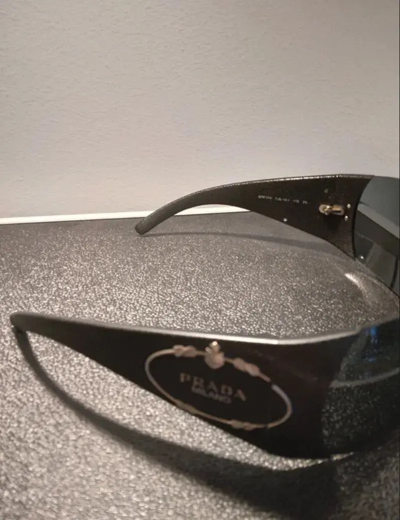 Prada × Vintage PRADA Sunglasses Rectangle Wrap Shield Sport Flame Star Size ONE SIZE - 4 Thumbnail