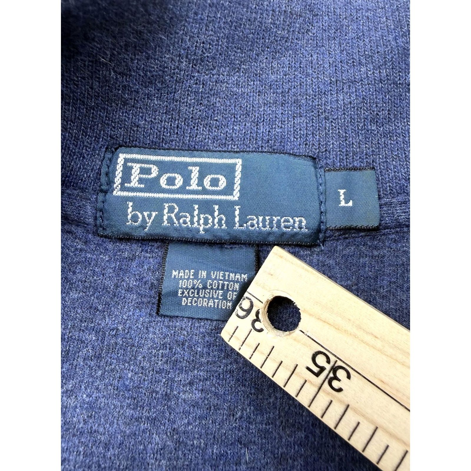 Polo Ralph Lauren Polo Ralph Lauren Sweater Mens Large Blue Quarter Zip Mock Neck Cotton Pullover Size US L / EU 52-54 / 3 - 3 Thumbnail