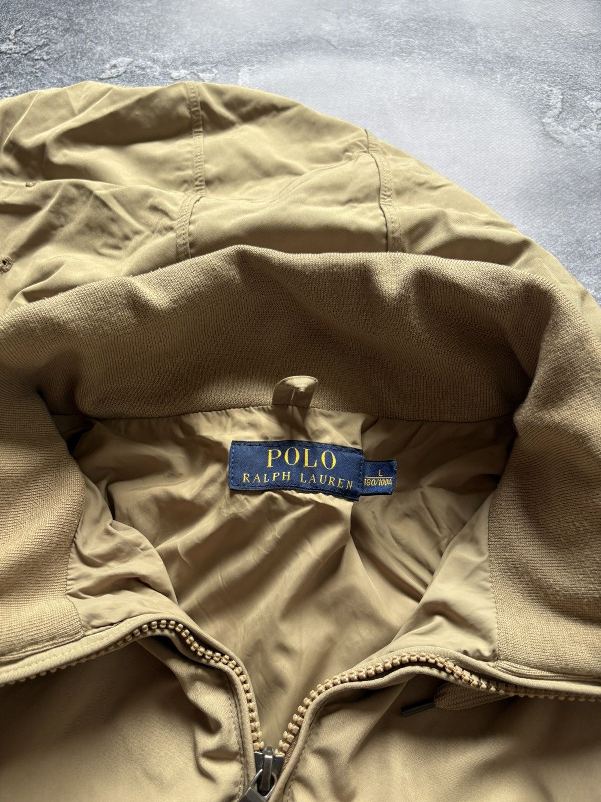 Polo Ralph Lauren Vintage Polo Ralph Lauren Beige Fleece Lined Hooded Jacket Size US L / EU 52-54 / 3 - 7 Thumbnail