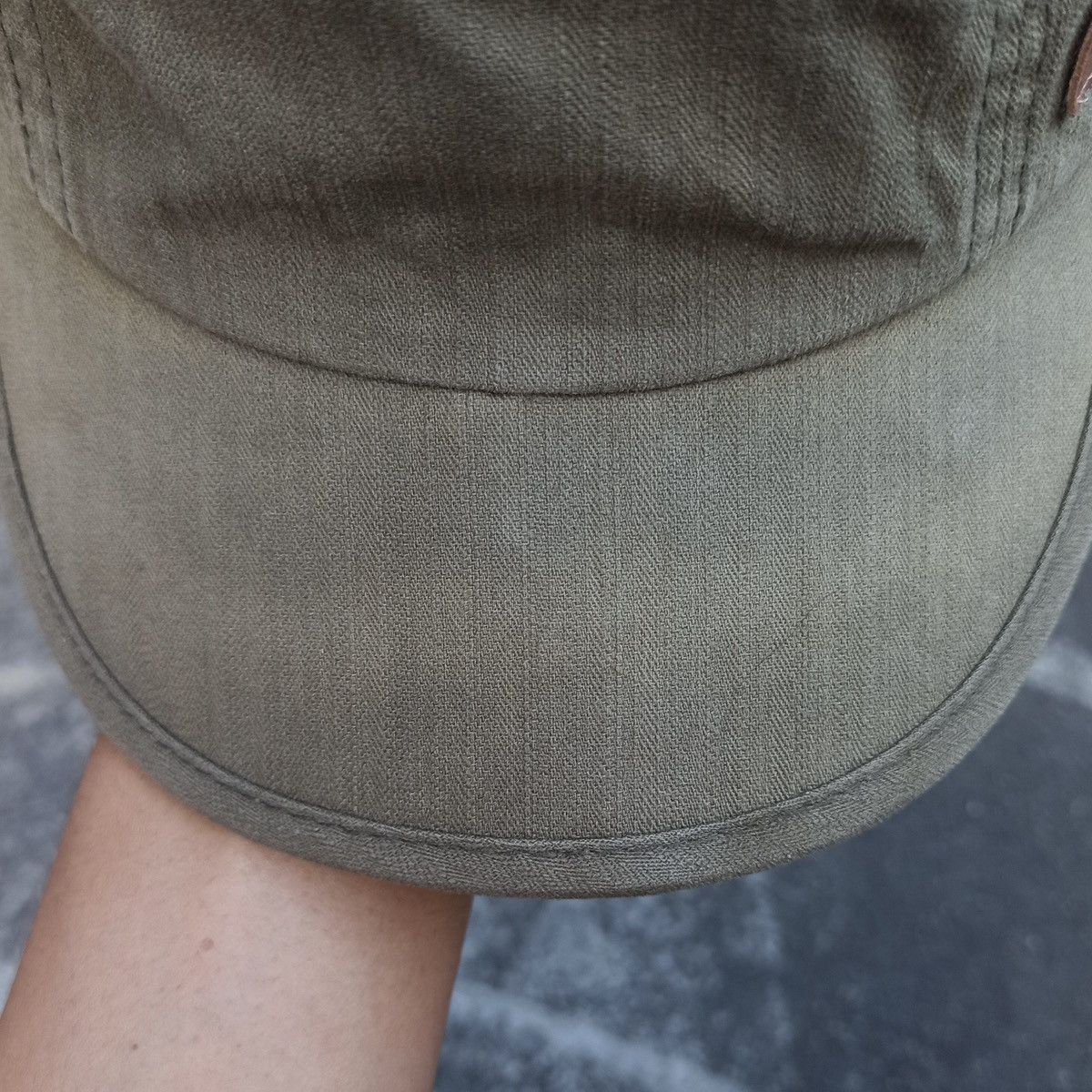 Hunter × Montbell Army montbell cadet hat with leather path and adjust Size ONE SIZE - 8 Thumbnail