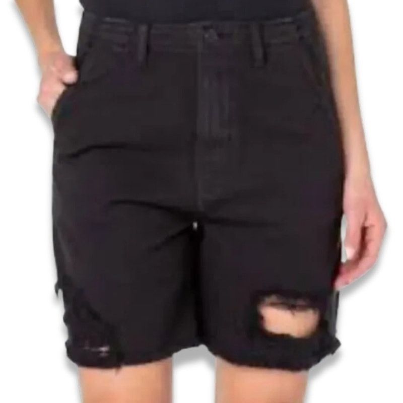 Earnest Sewn Earnest Denim Shorts Jorts High Rise Black Women's 28 NWT Size 28" / US 6 / IT 42 - 1 Thumbnail