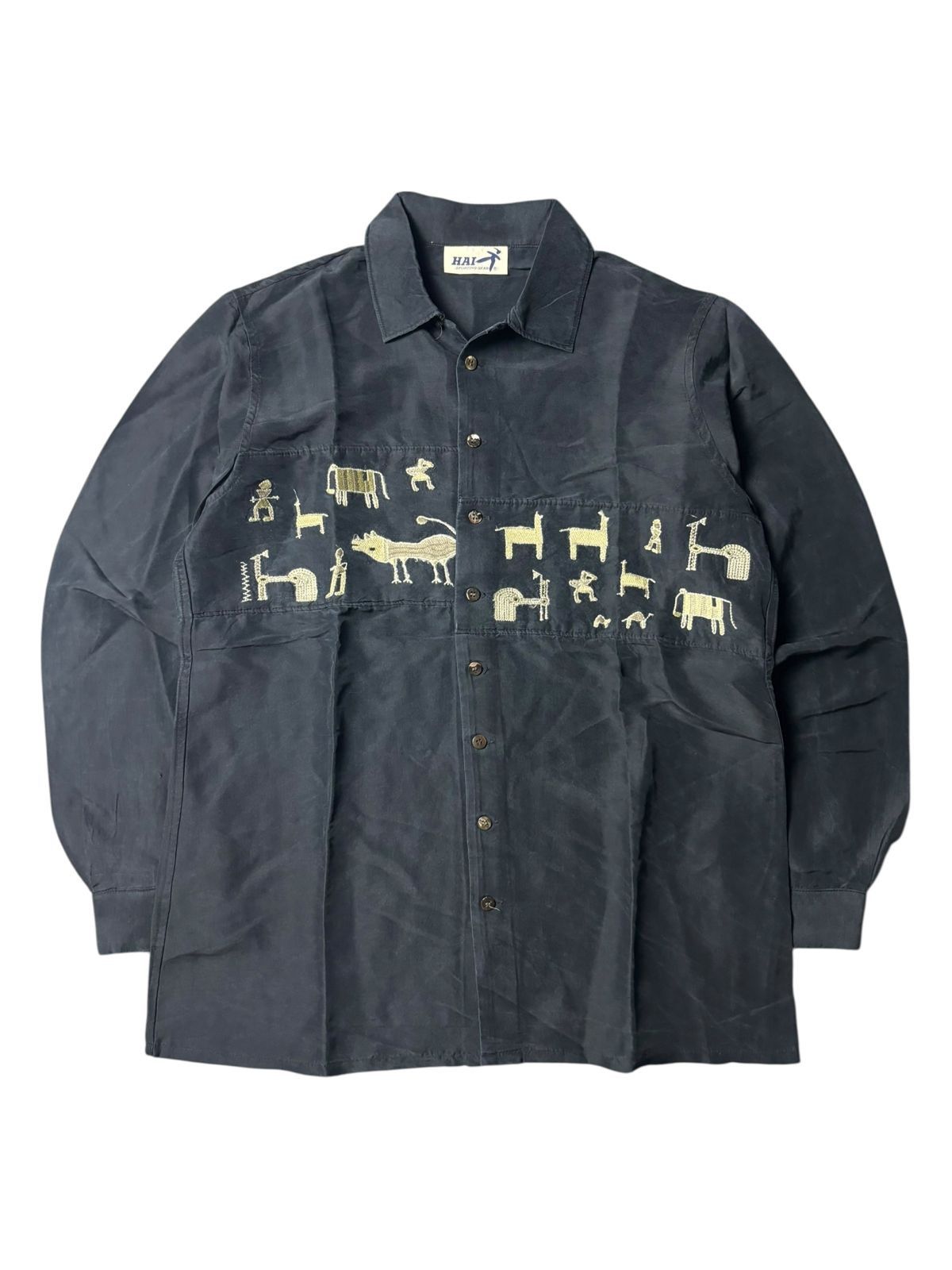 Hai Sporting Gear 1990s Hai Sporting Gear Zoo Open Collar Shirt Size US M / EU 48-50 / 2 - 1 Thumbnail