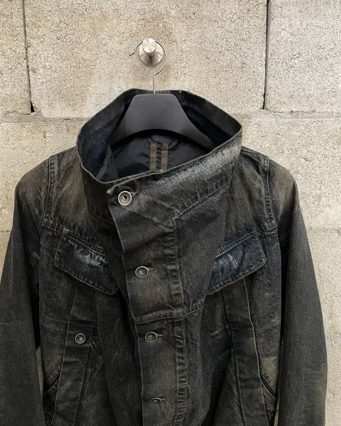 Rick Owens Drkshdw Rick Owens DRKSHDW High Neck Denim Jacket Size US XS / EU 42 / 0 - 3 Thumbnail