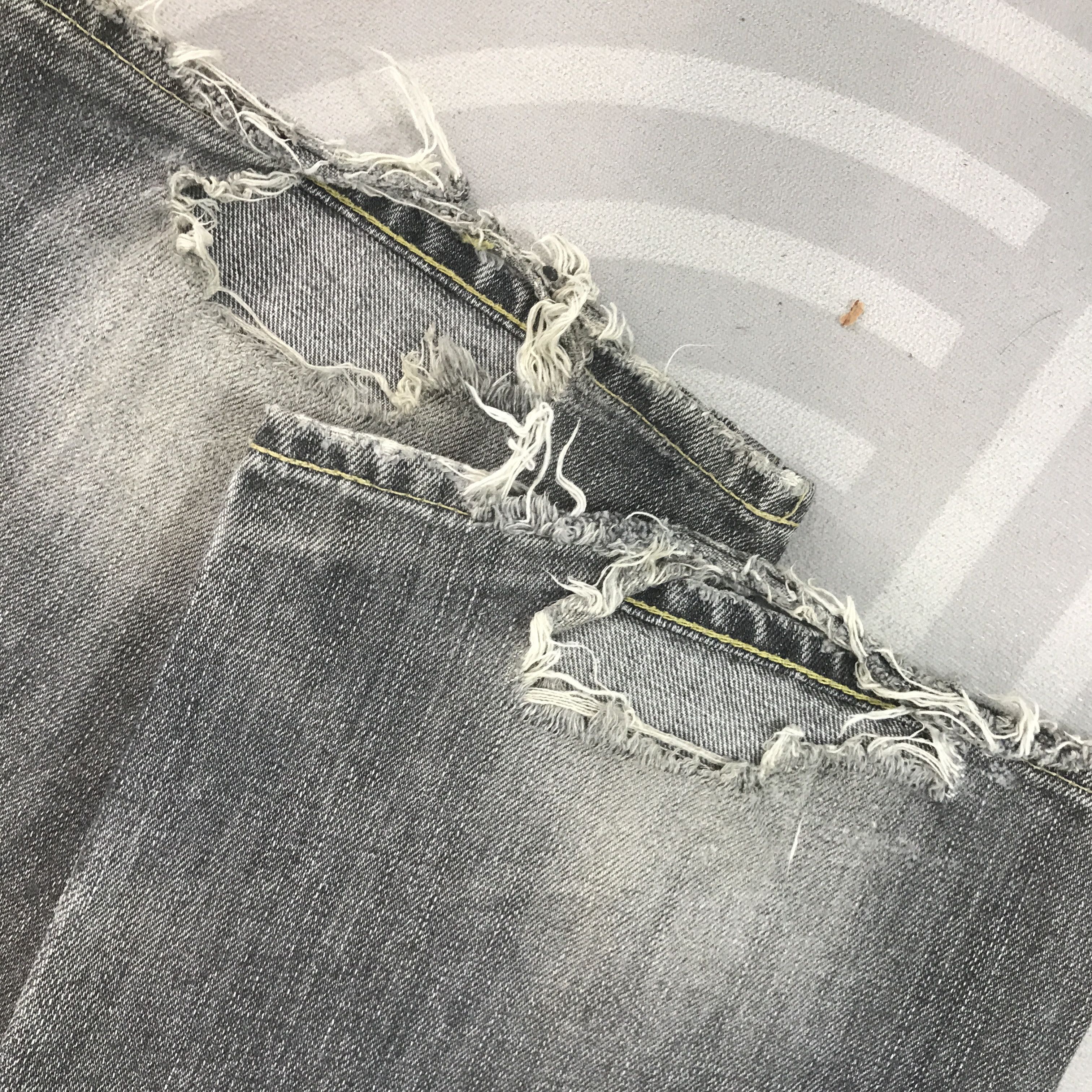 Japanese Brand Flare Japanese Uniqlo Distressed Denim black pants K54B11 Size US 30 / EU 46 - 7 Thumbnail