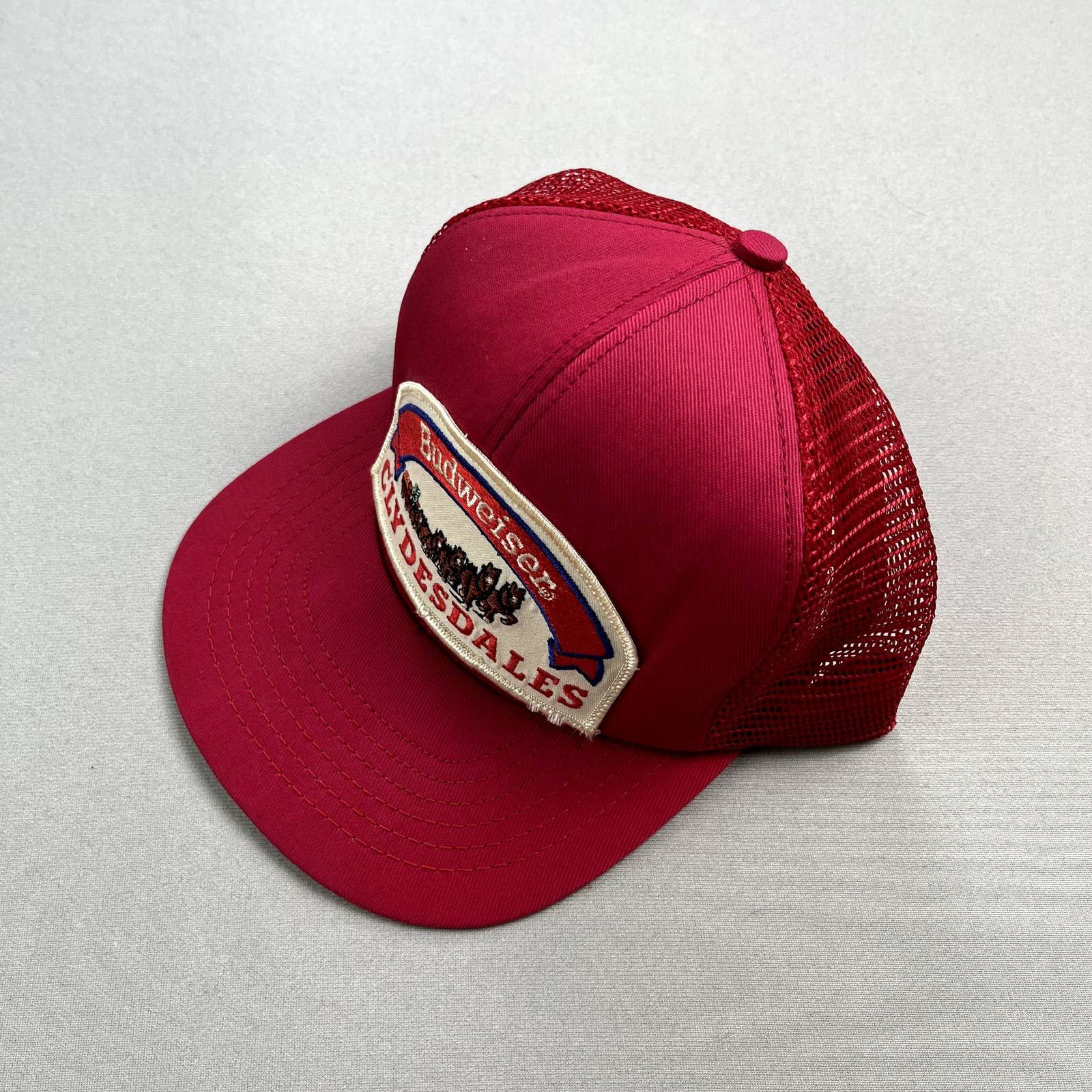 Casquette Vintage BUDWEISER #11 Années 80 - Snapback Noir Et Rouge à Damier - Fabriquée Aux USA