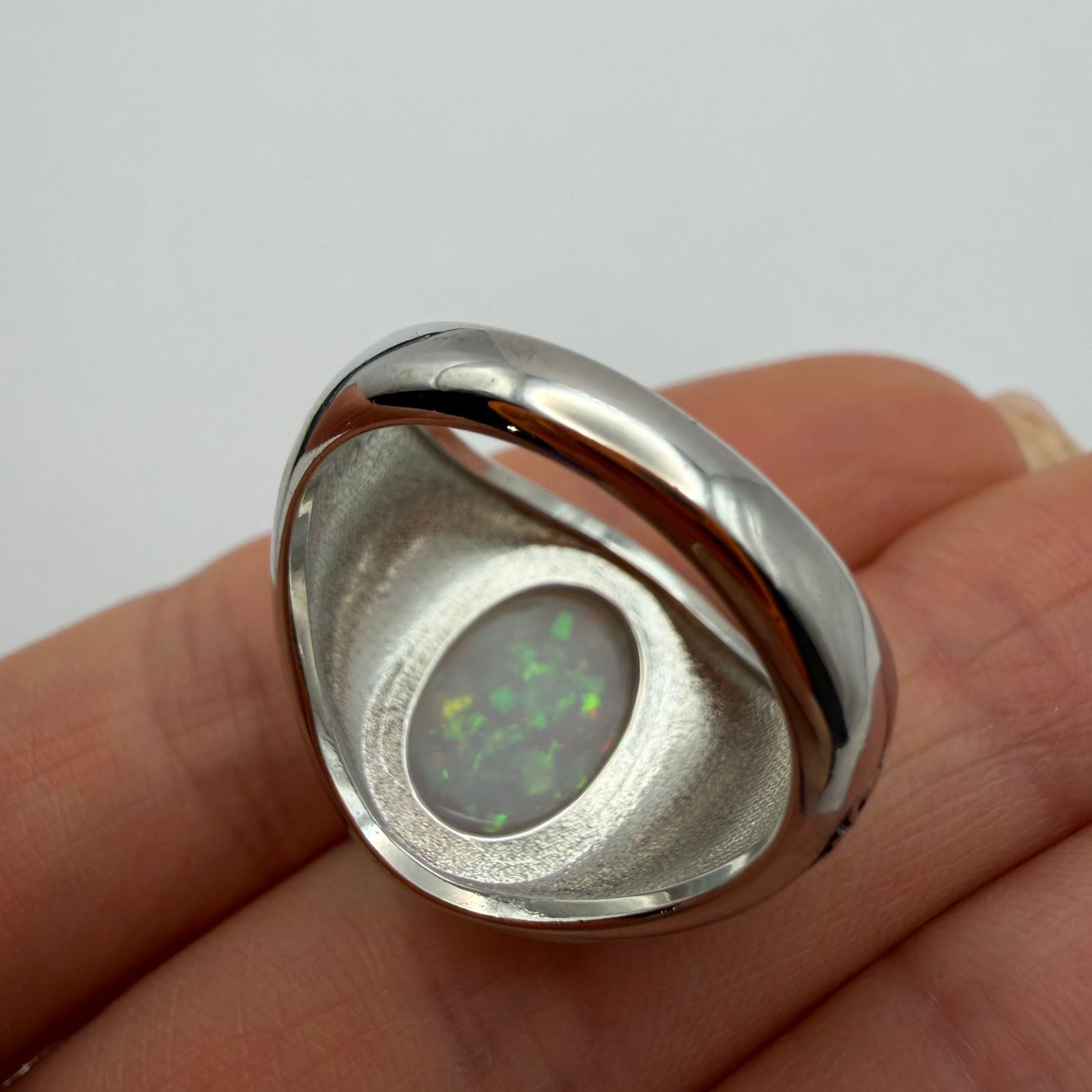 Vintage Vintage Opal Ring 925 Sterling Silver Unisex Statement Ring Size ONE SIZE - 8 Thumbnail