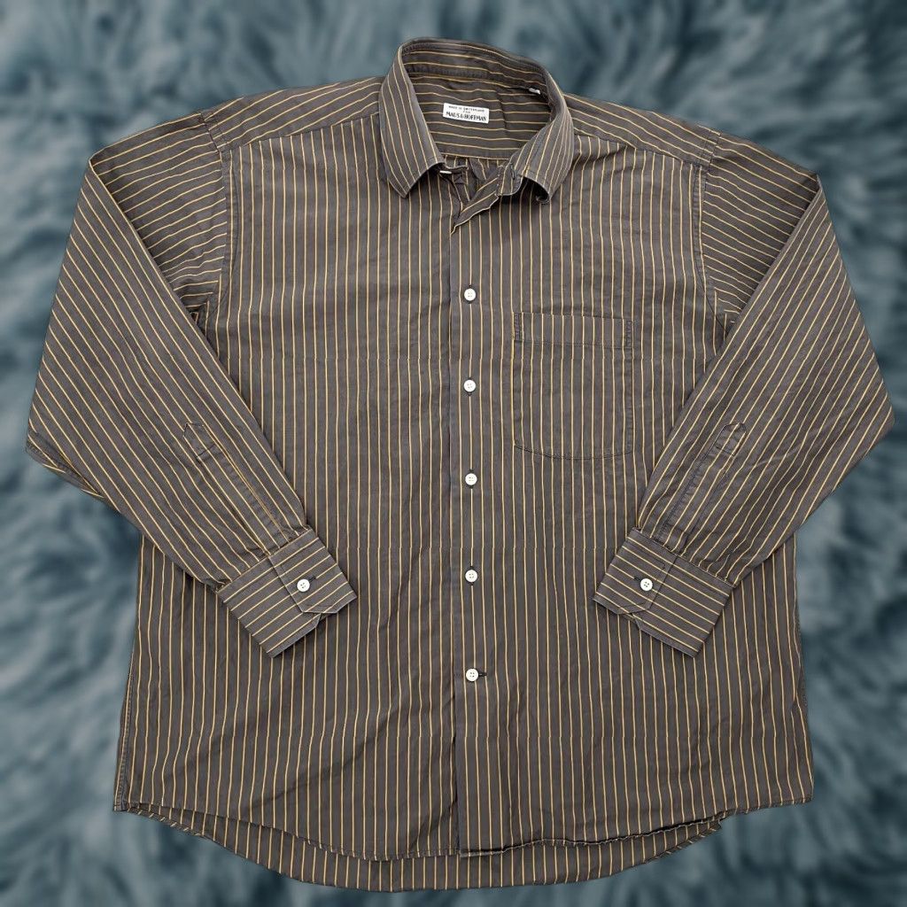 Vintage VINTAGE Maus & Hoffman Shirt Adult XL Stripe Button Up Long Sleeve Mens Gray Size US XL / EU 56 / 4 - 1 Thumbnail