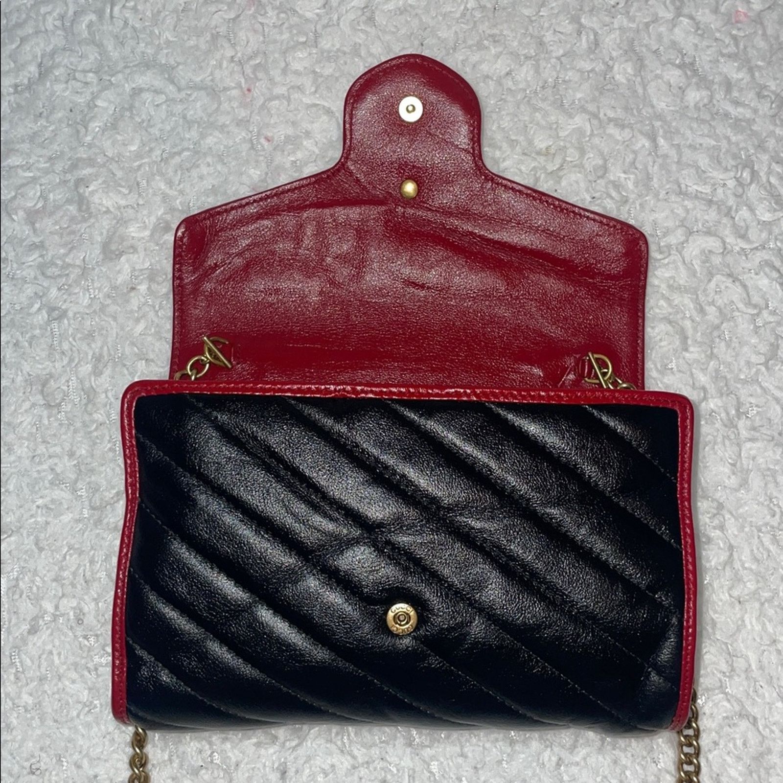 Gucci Gucci Marmont Torchon GG WOC Black/Red 573807 Size ONE SIZE - 6 Thumbnail