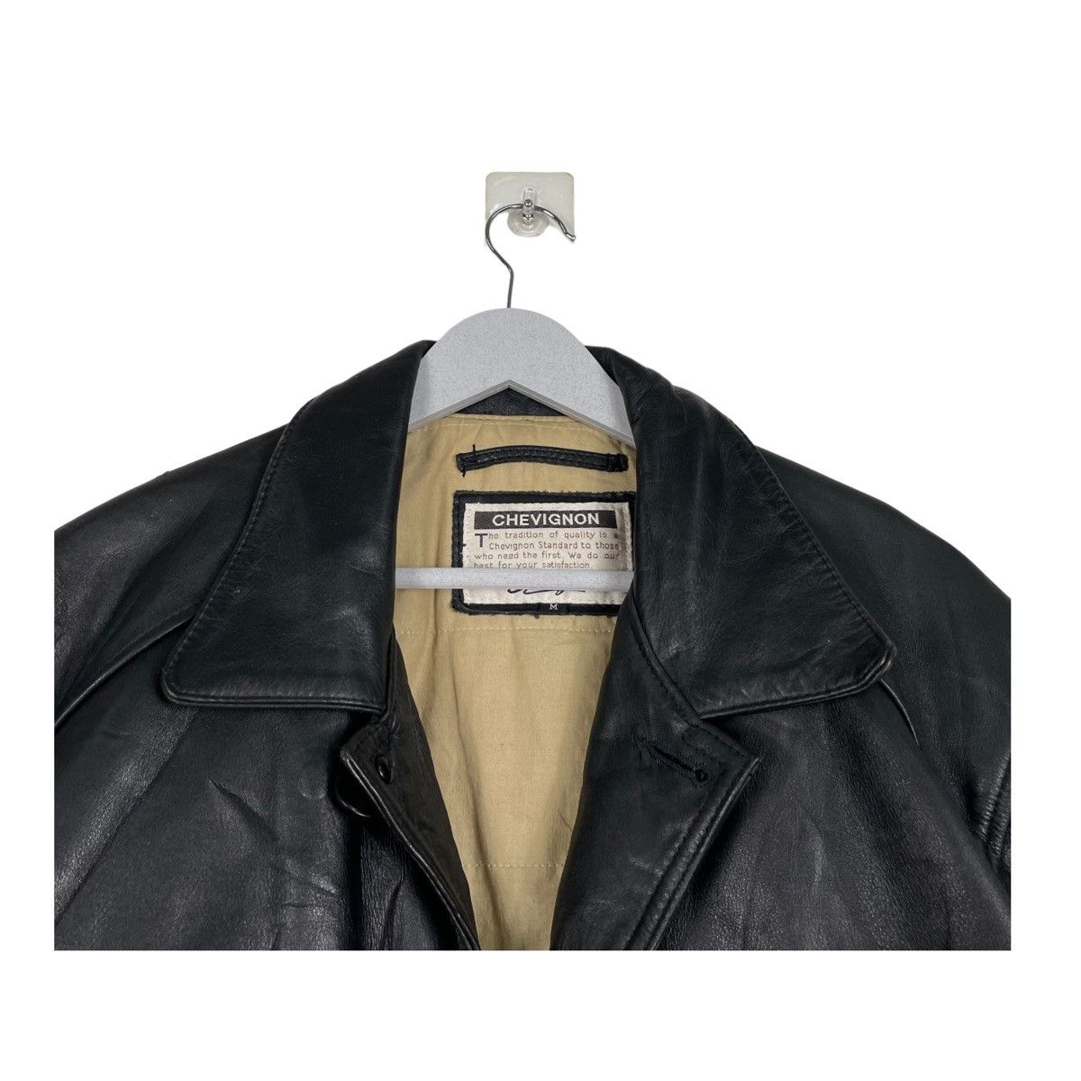 💥90s CHEVIGNON COWHIDE LEATHER JACKET