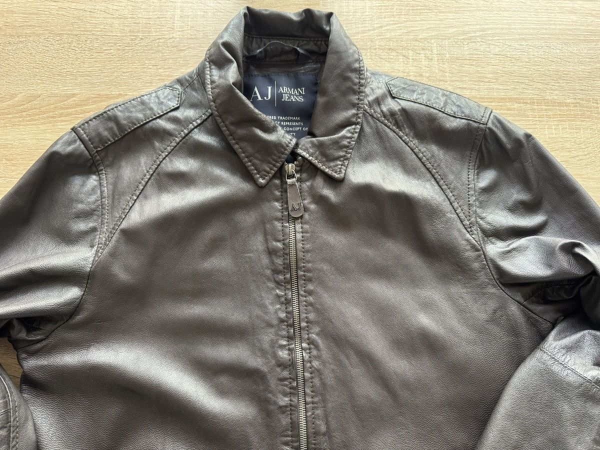 Other Armani Jeans Leather Blouson Jacket 100% Sheep Leather Zip Size US M / EU 48-50 / 2 - 4 Thumbnail