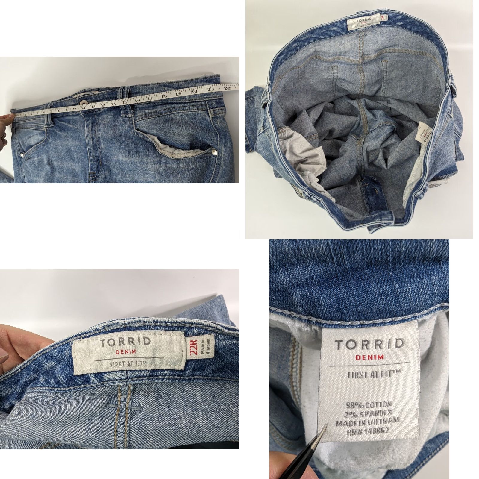 Torrid VINTAGE Torrid Boyfriend Straight Mid-Rise Jean Light Wash Womens Sz 22 Blue Stretch 5-Pocket Denim Jeans Size 40" / US 18 - 8 Thumbnail