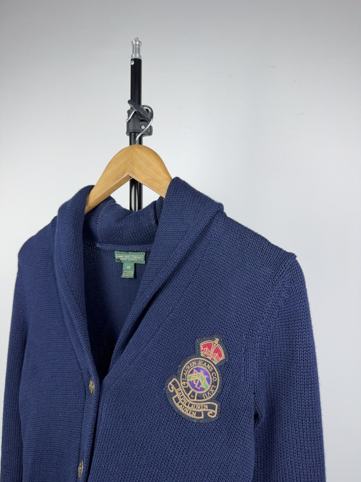 Polo Ralph Lauren 00s Ralph Lauren Jeans Co Crest Shawl Collar Knit Cardigan Size XS / US 0-2 / IT 36-38 - 3 Thumbnail