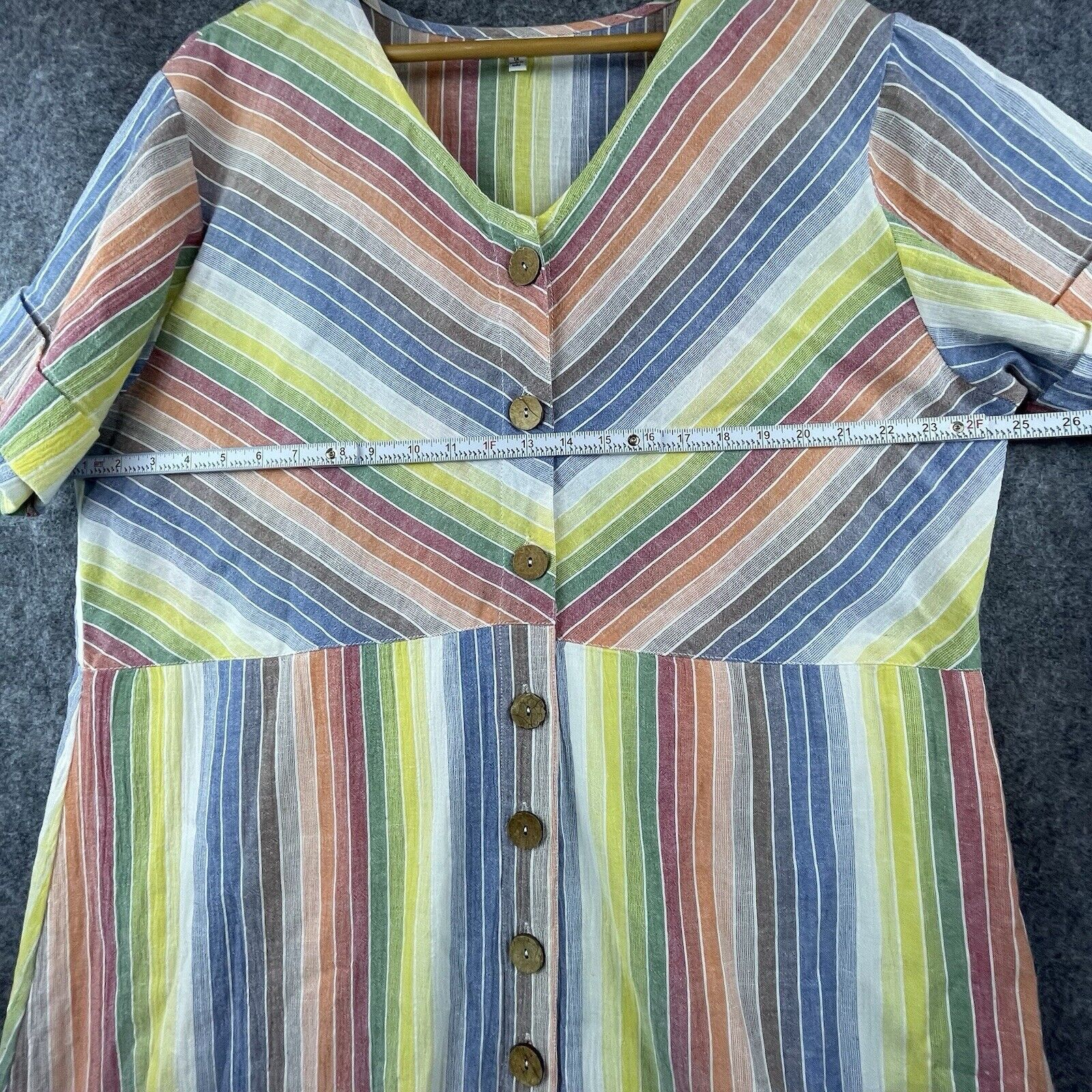 Serengeti Serengeti Dress 1X Rainbow Button Front Boho Summer Festival Size XL / US 12-14 / IT 48-50 - 6 Thumbnail